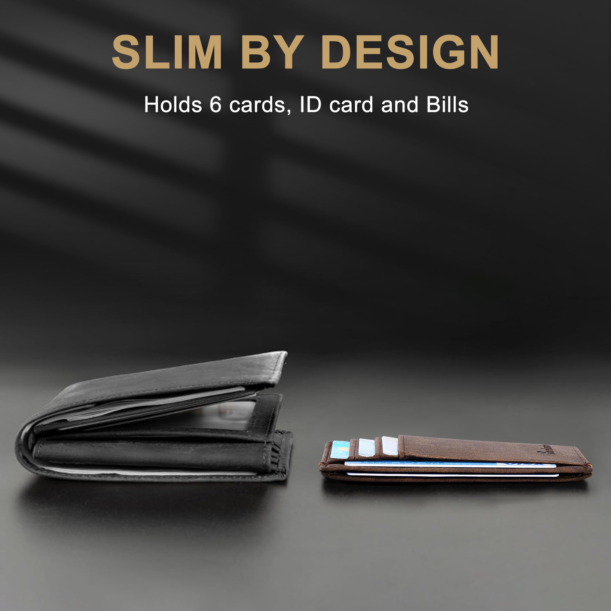 Merry & Bright Slim Wallet Front Pocket Minimalist Leather