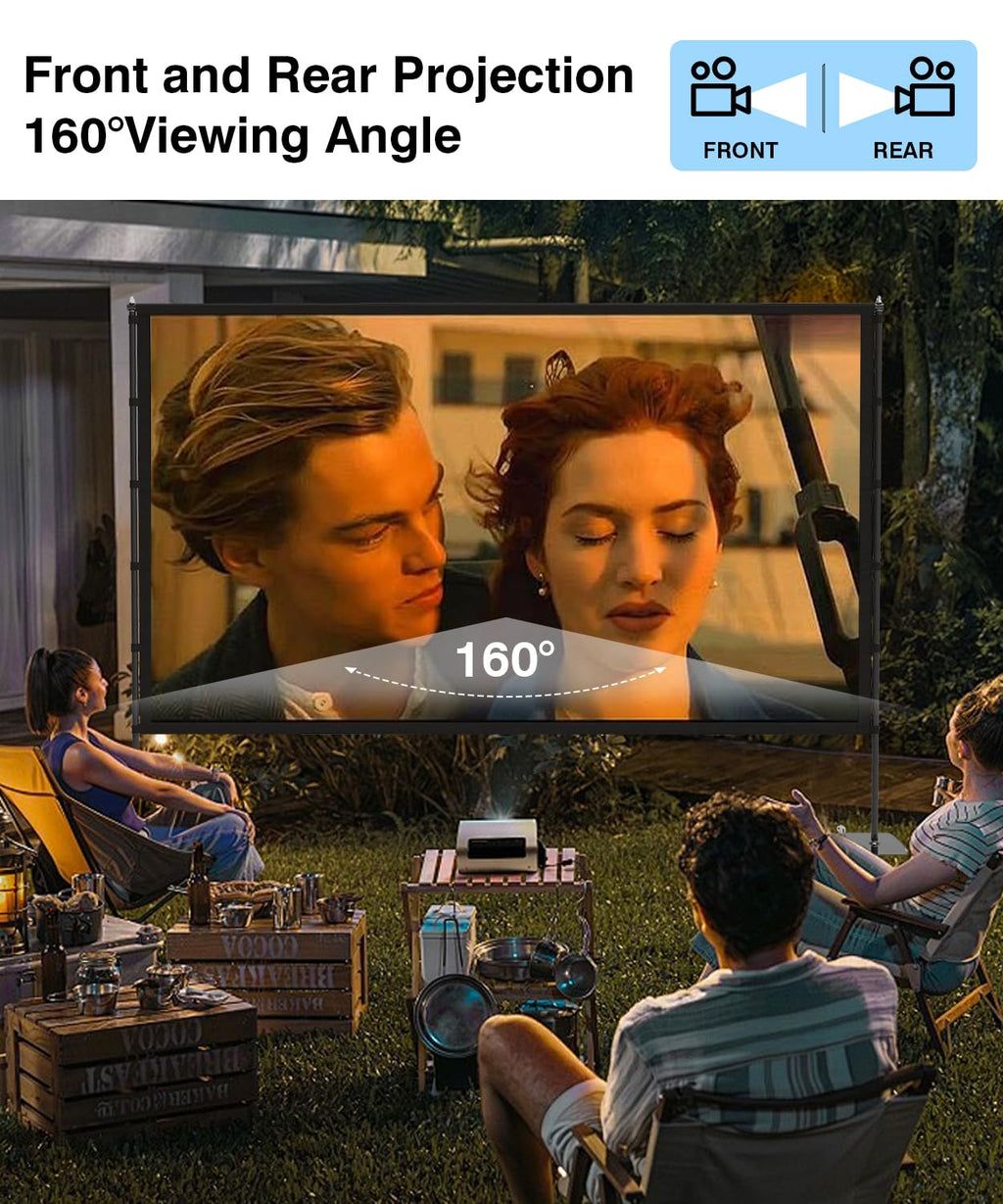 Merry & Bright Outdoor-Projector-Screen-with-Stand