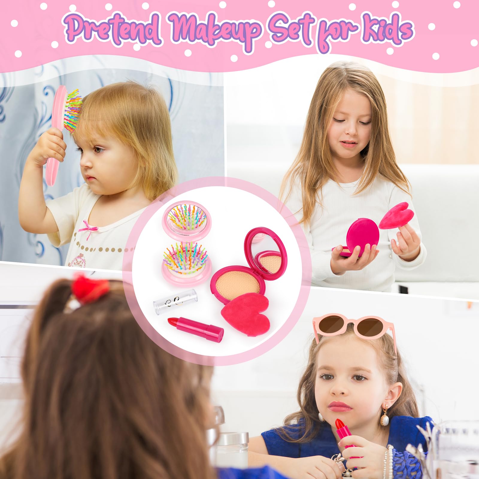 Merry and Bright 32-Piece Pink Travel Play Purse Set for Girls