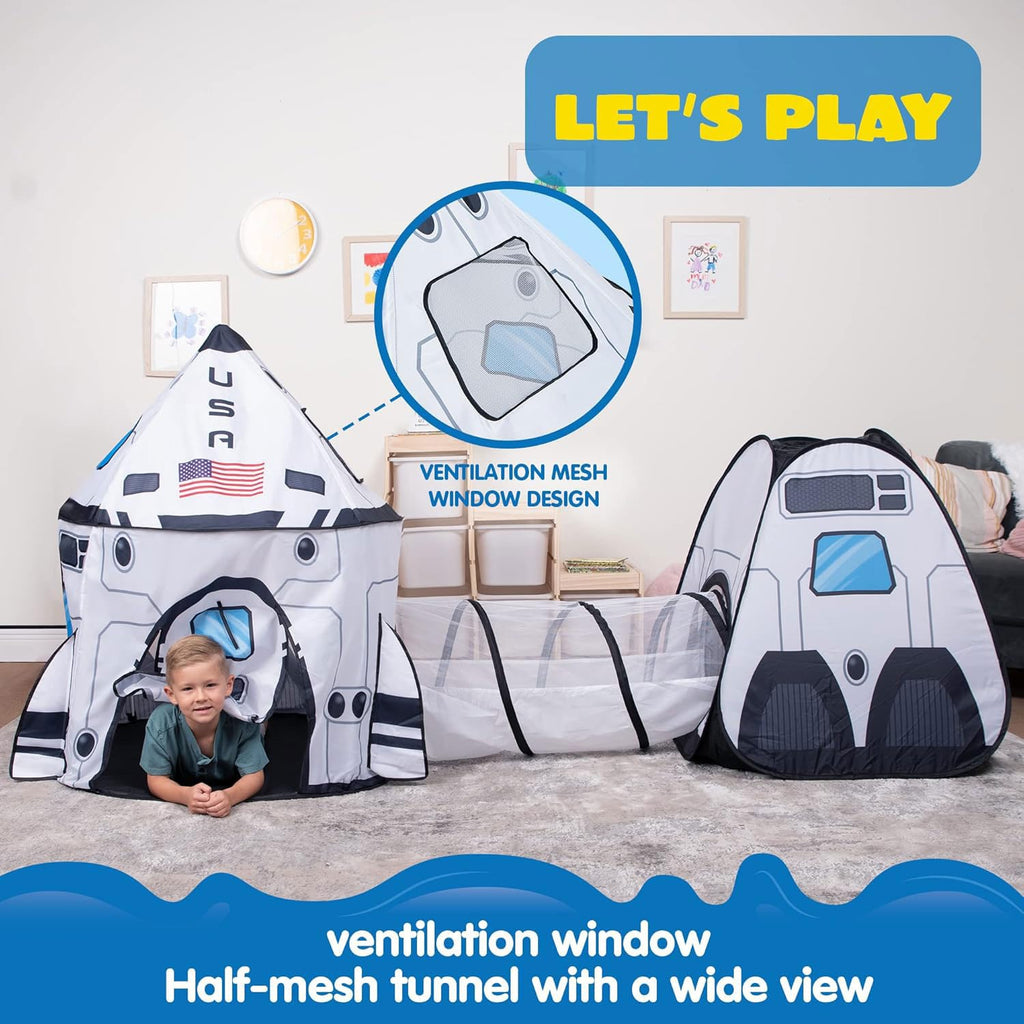 Merry and Bright Kids White Space Play Tent & Tunnel Set