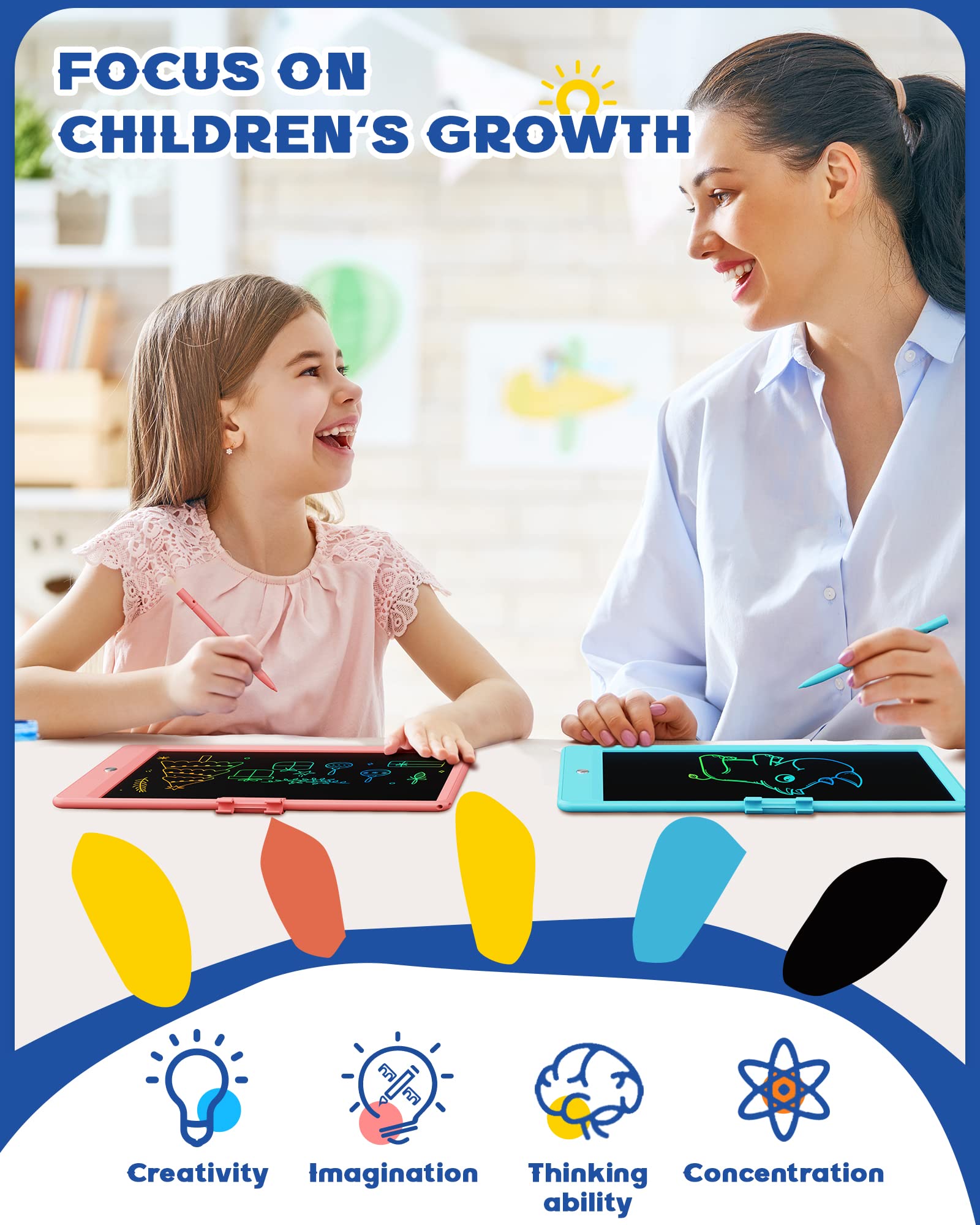 Merry & Bright LCD Writing Tablet – 10” Doodle Board for Kids Ages 3–6