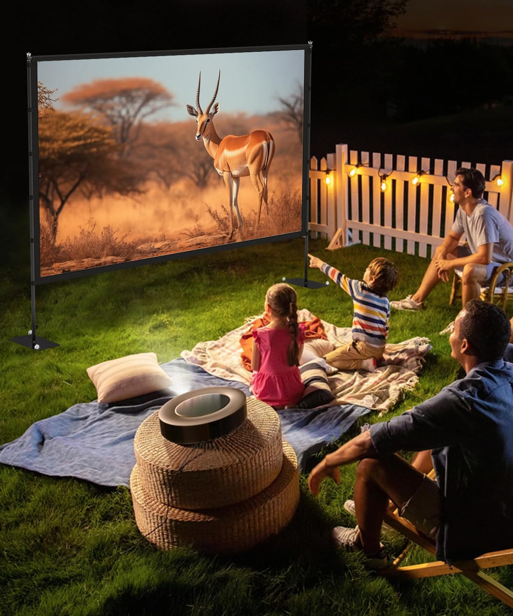 Merry & Bright Outdoor-Projector-Screen-with-Stand