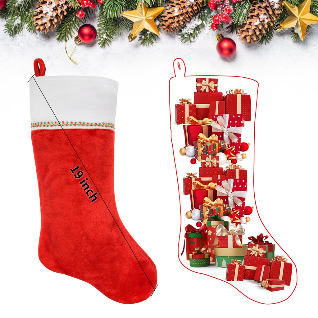 Merry & Bright  17" Plush Christmas Stocking