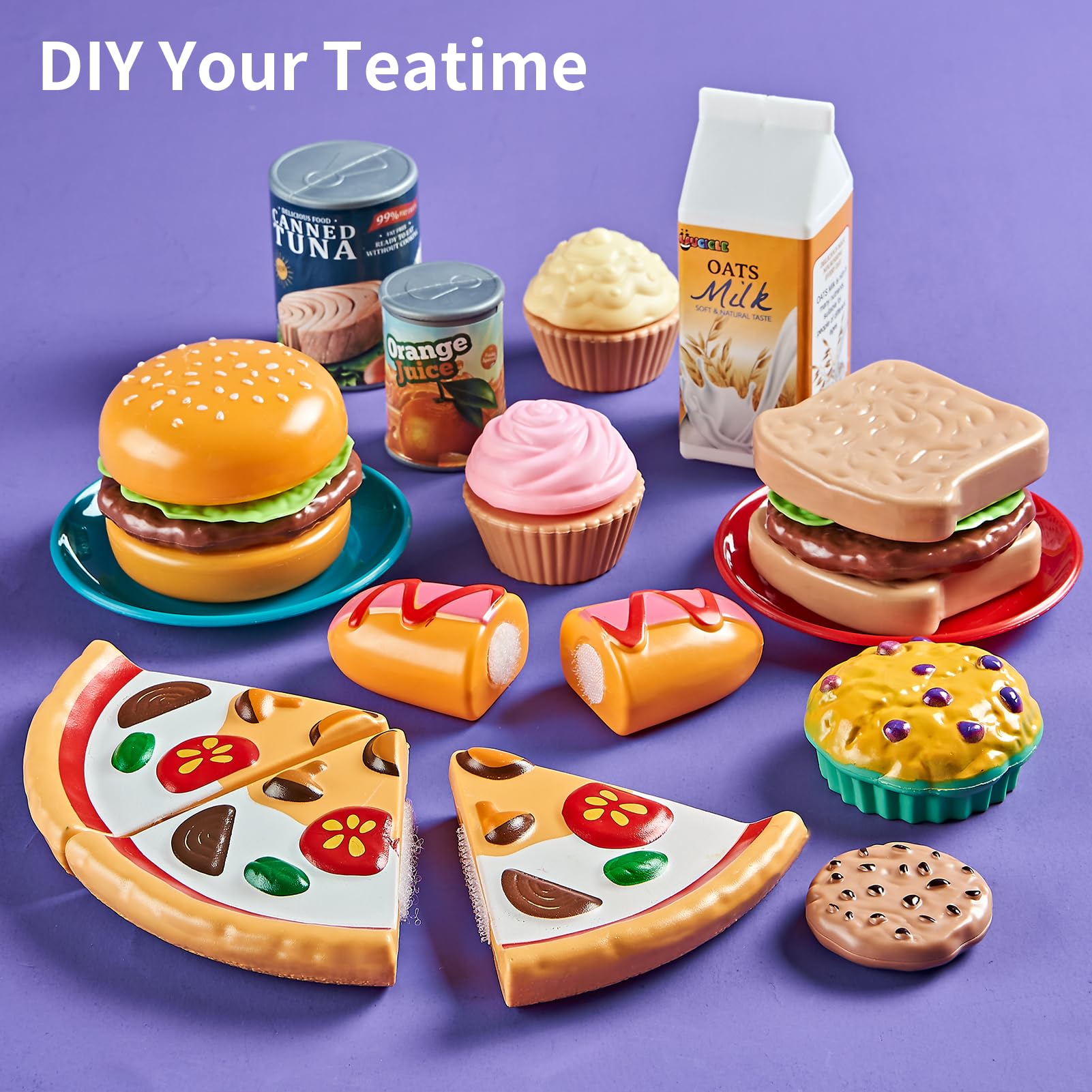 Merry and Bright Toddler Play Kitchen Cutting Food Set – Bright Colors