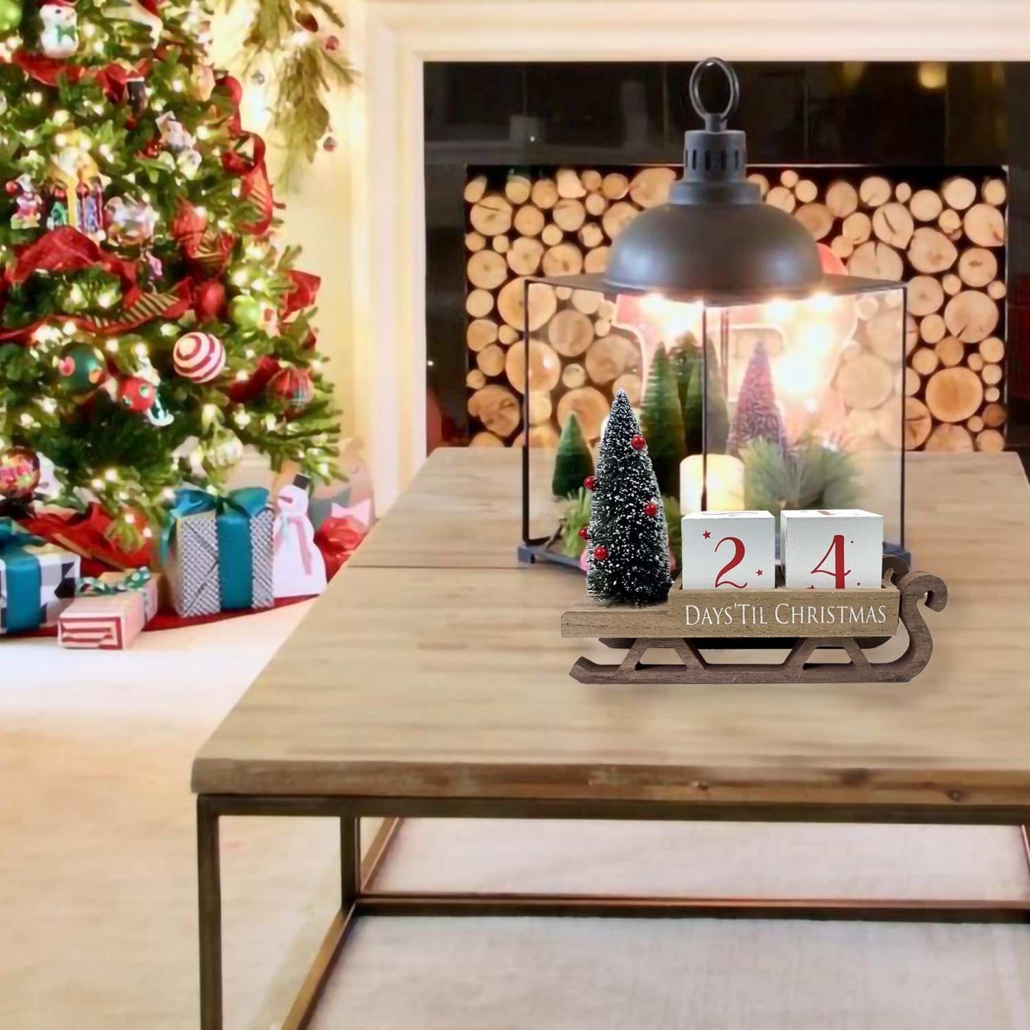 Merry & Bright: Christmas Countdown Blocks – 3D Santa Sleigh Holiday Décor