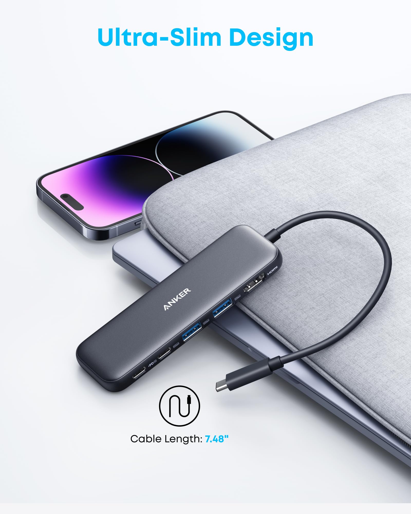 Merry & Bright Anker USB C Hub, 5-in-1 USBC