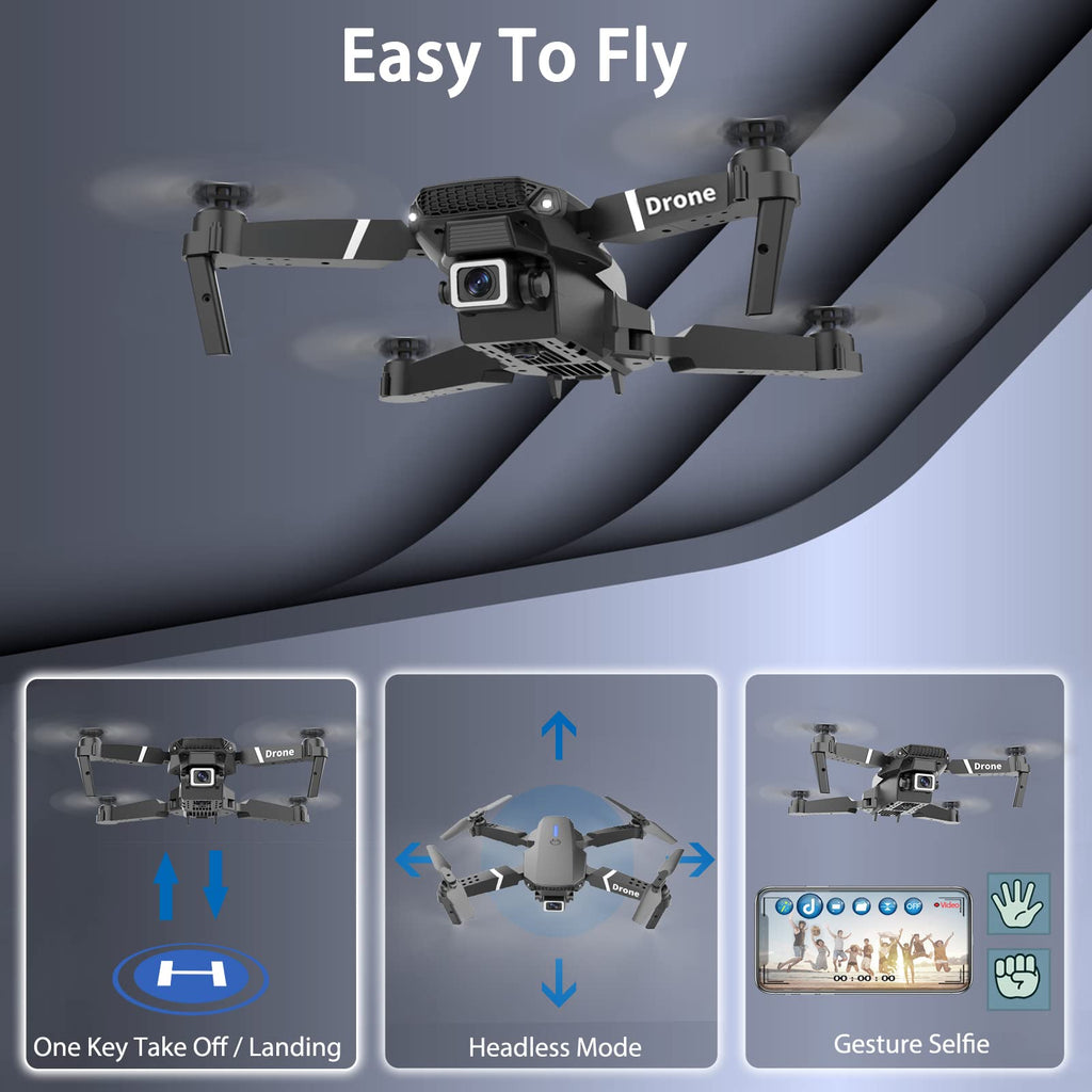 Merry & Bright: 1080P HD Foldable Drone – Dual Battery, Live Video & Carrying Case