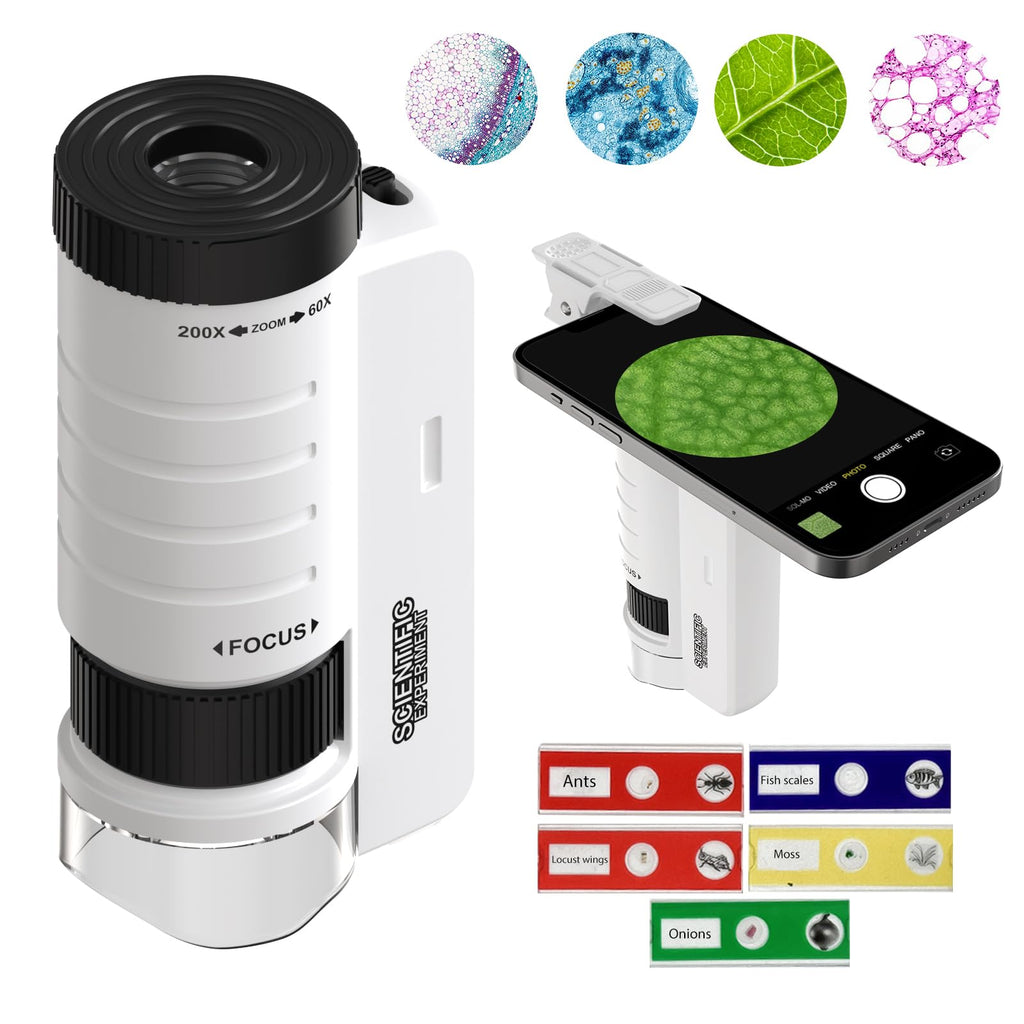 Merry and Bright Mini Microscope for Kids – 60X–120X Magnification STEM Explorer