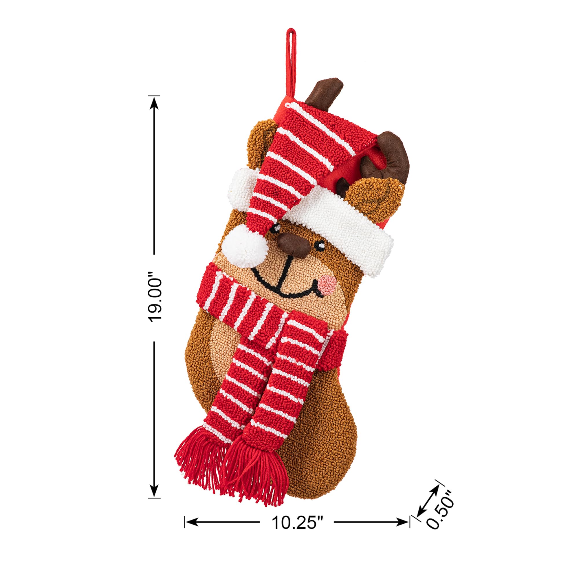 Merry & Bright 18" Green Knit Christmas Stocking – Soft Holiday Decoration & Gift Holder