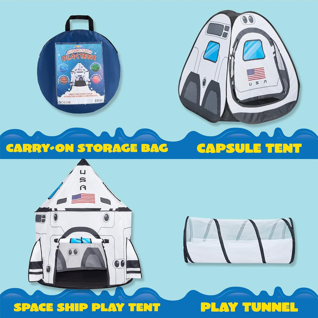 Merry and Bright Kids White Space Play Tent & Tunnel Set