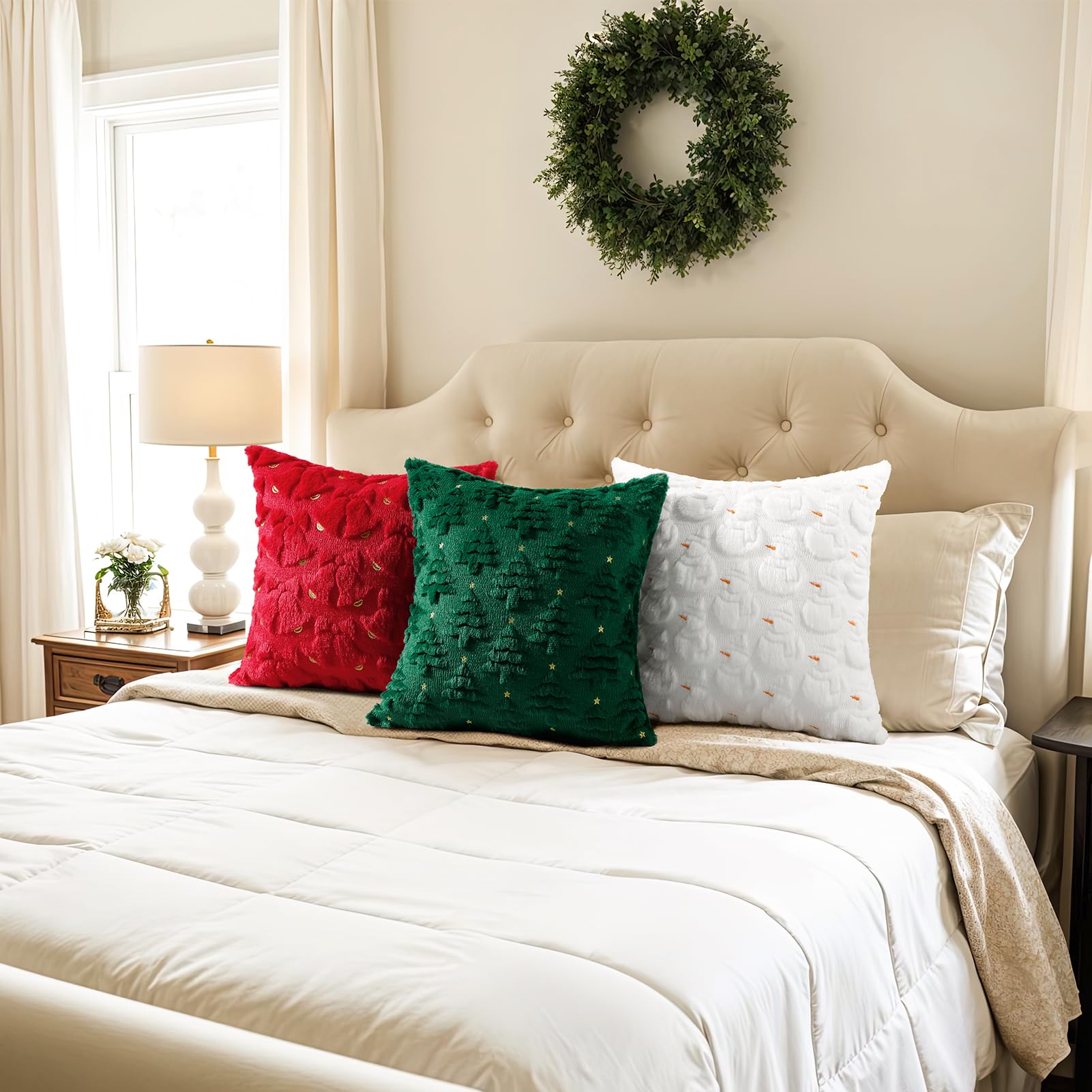 Merry & Bright Christmas Throw Pillow Covers