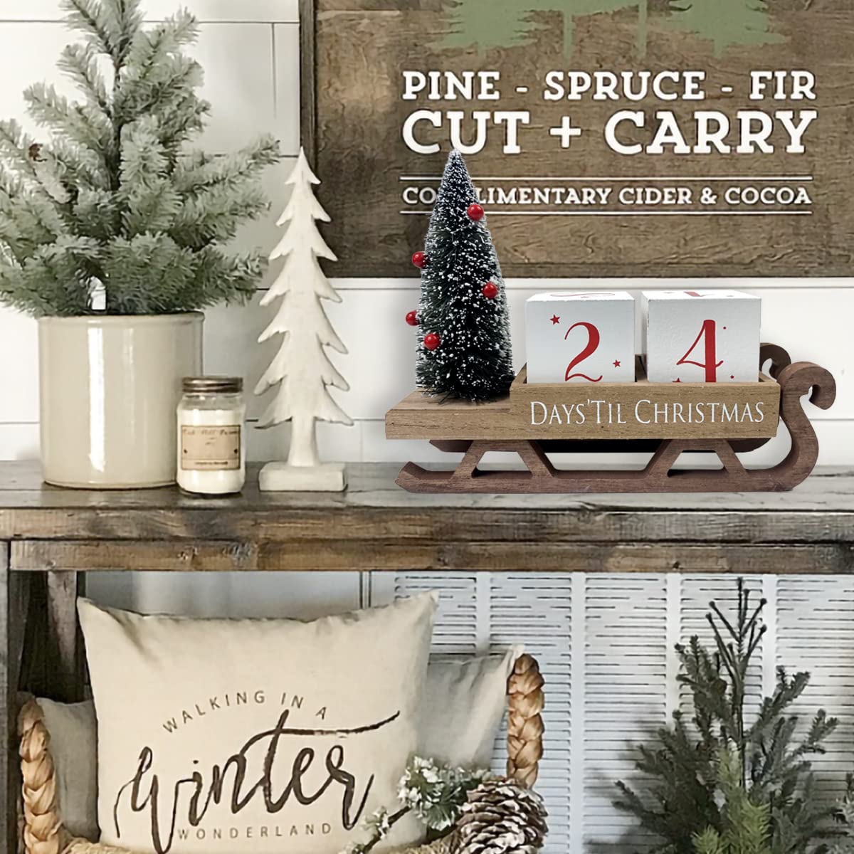Merry & Bright: Christmas Countdown Blocks – 3D Santa Sleigh Holiday Décor