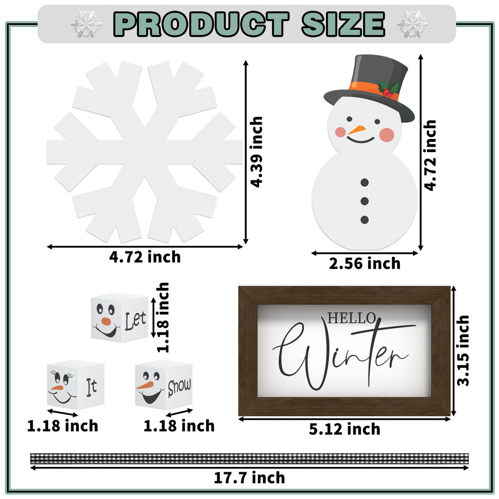 Merry & Bright: 6-Piece Wooden Winter Table Decor Set