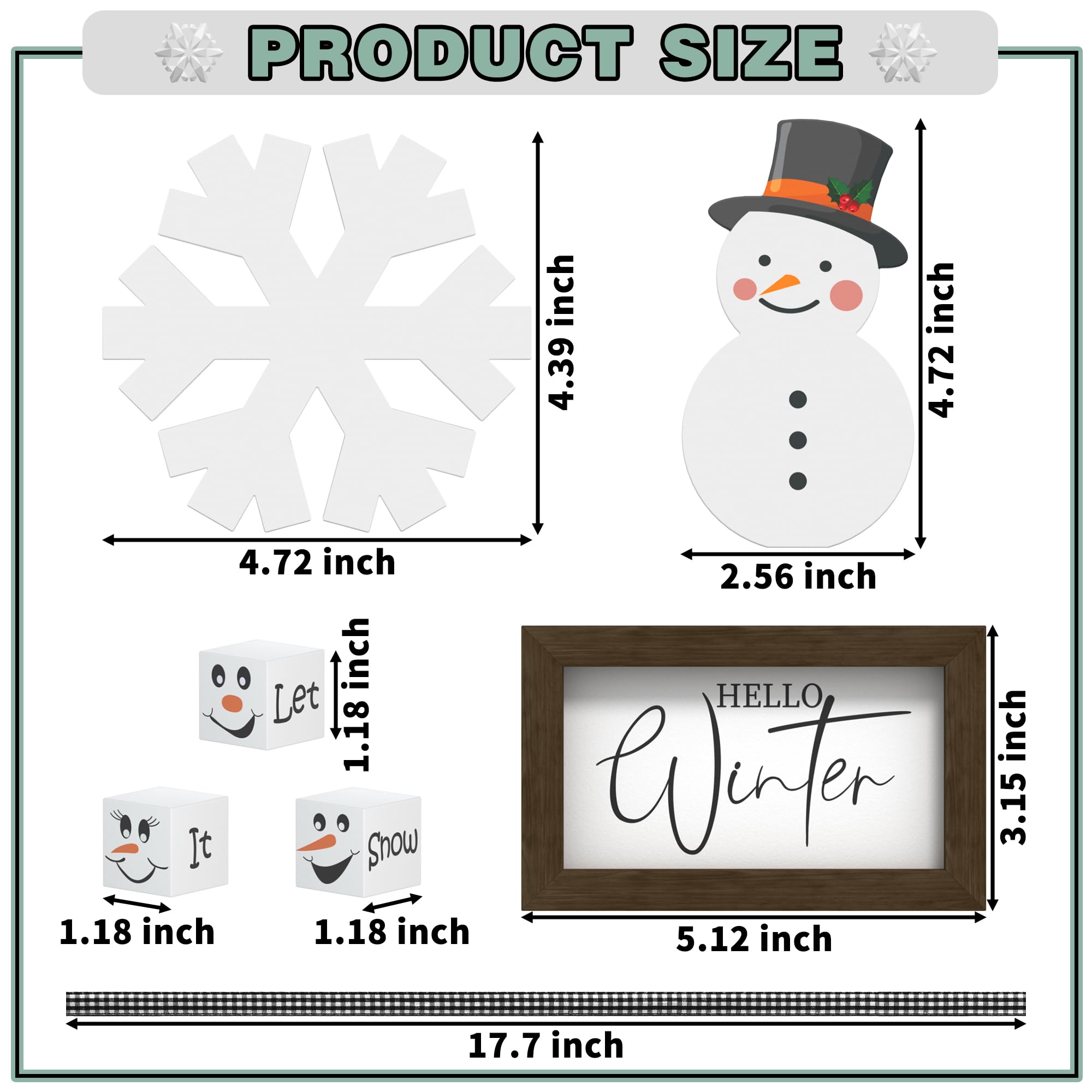 Merry & Bright: 6-Piece Wooden Winter Table Decor Set