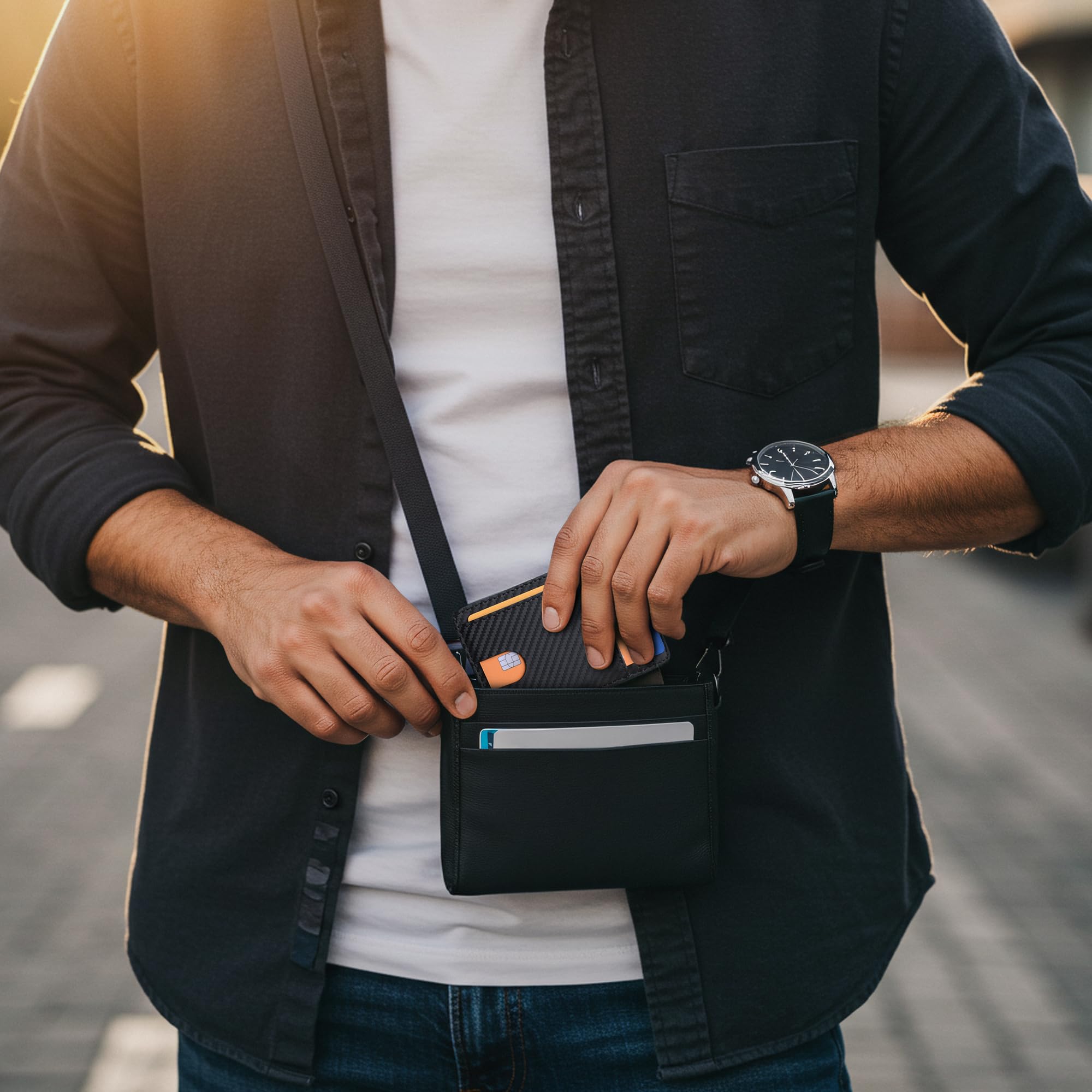 Merry & Bright Minimalist Front Pocket RFID Blocking Leather Wallets