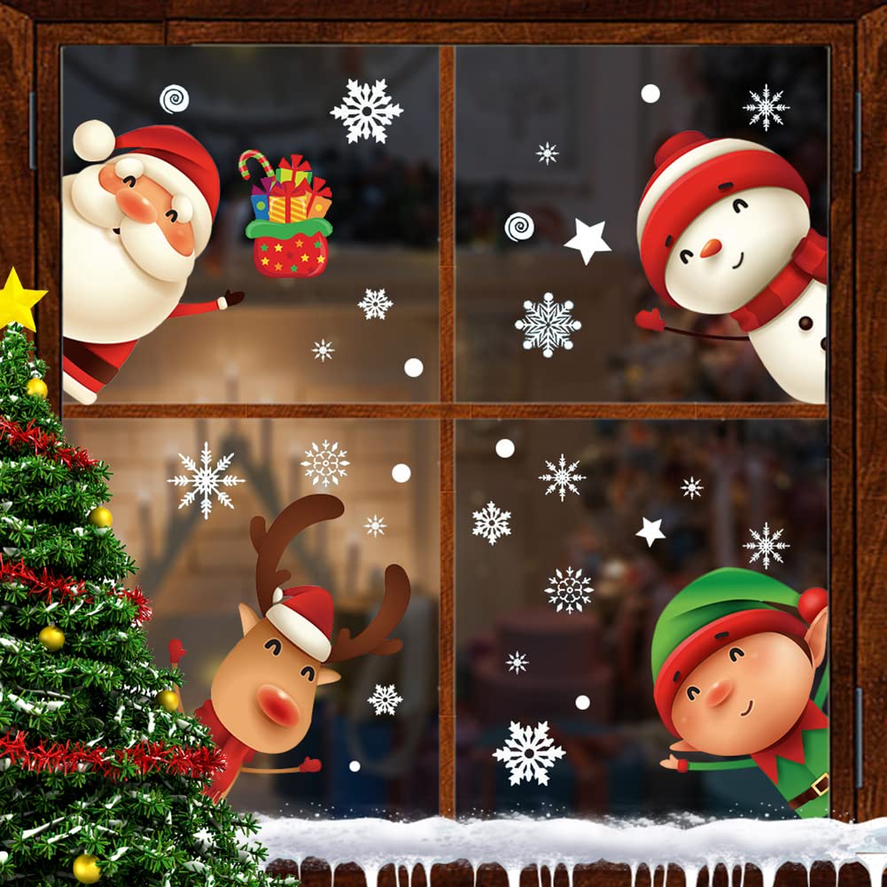 Merry & Bright  Christmas Window Clings – 82PCS