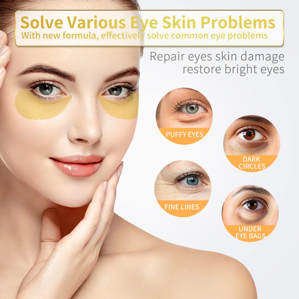 Merry & Bright Gold Under Eye Patches – Puffy Eyes, Dark Circles & Hydration