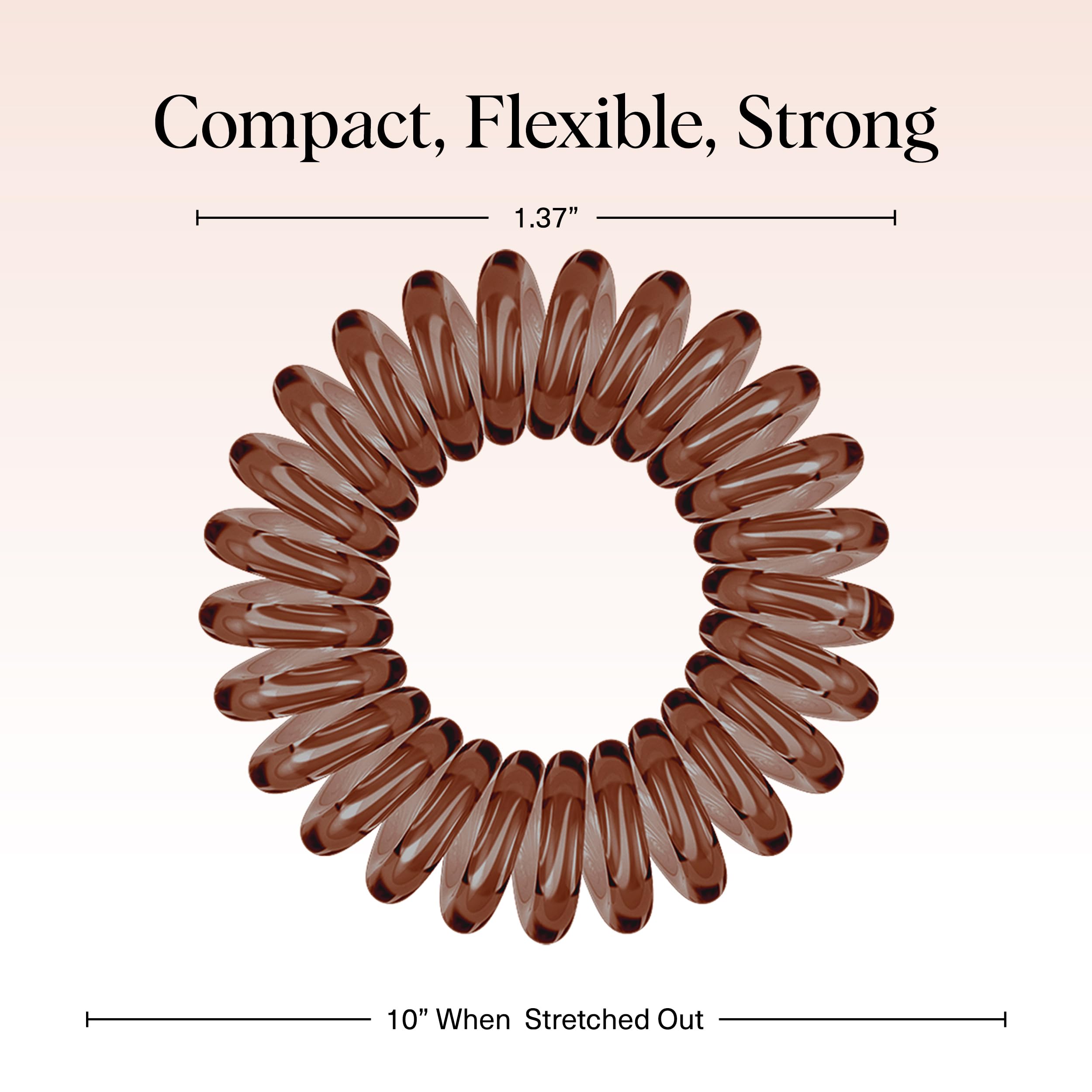 Merry & Bright  Spiral Hair Ties – 8pc Brunette Set, No Damage Hair Accessories