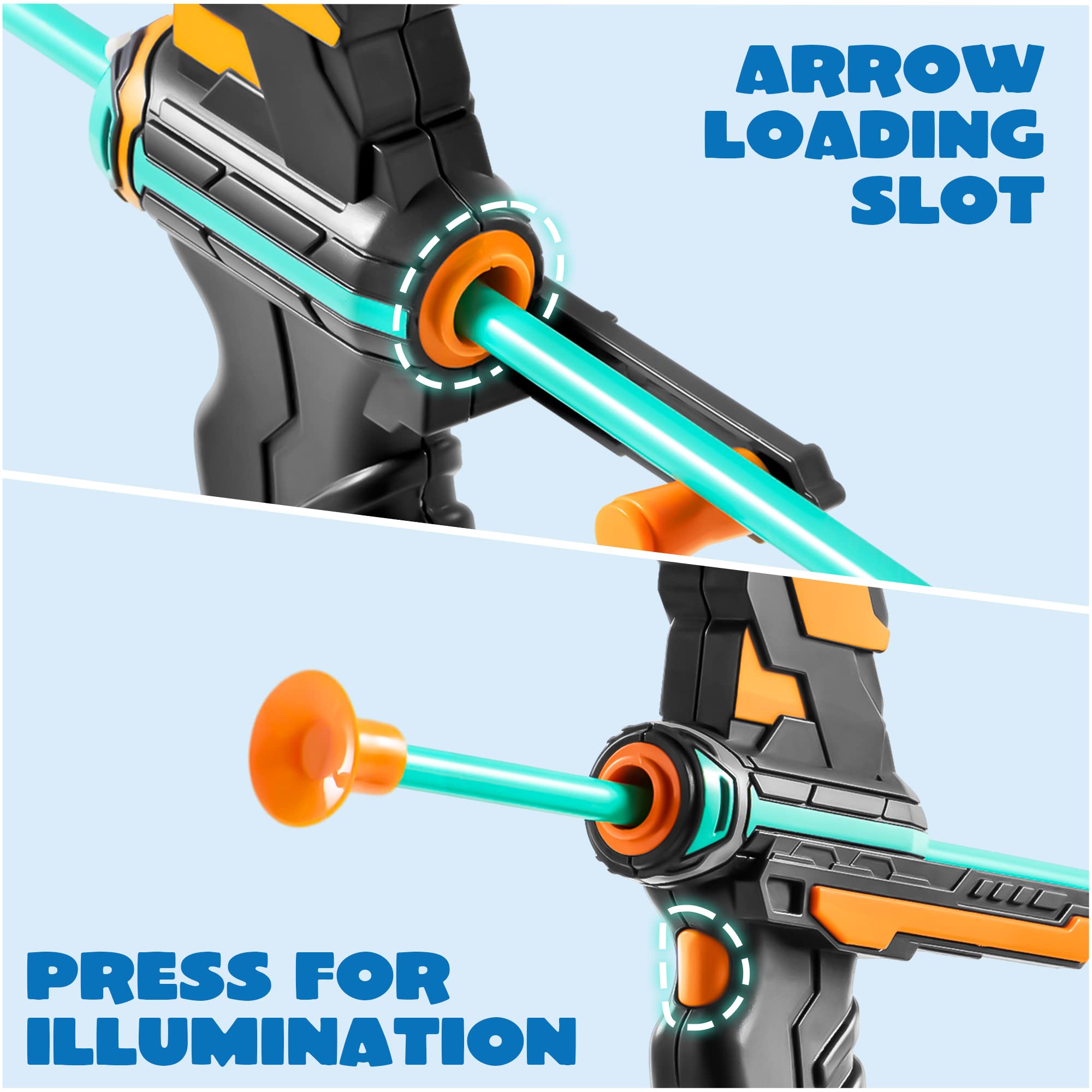 Merry and Bright Kids Archery Set – LED Bow with Suction Cup Arrows
