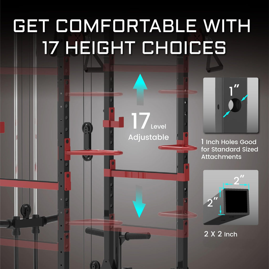 Merry & Bright: Heavy-Duty Squat Rack with Lat Pulldown & Accessories