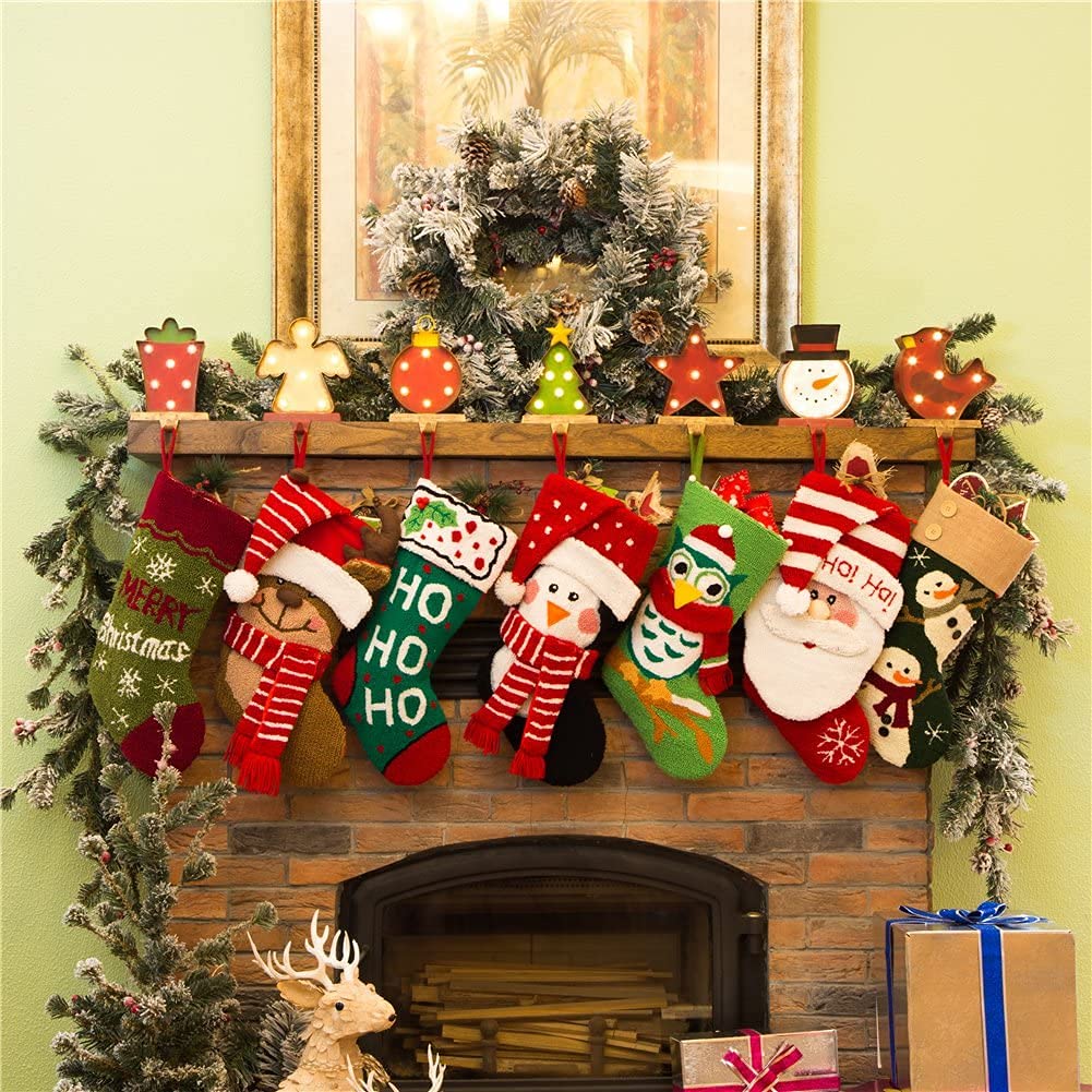 Merry & Bright 18" Green Knit Christmas Stocking – Soft Holiday Decoration & Gift Holder