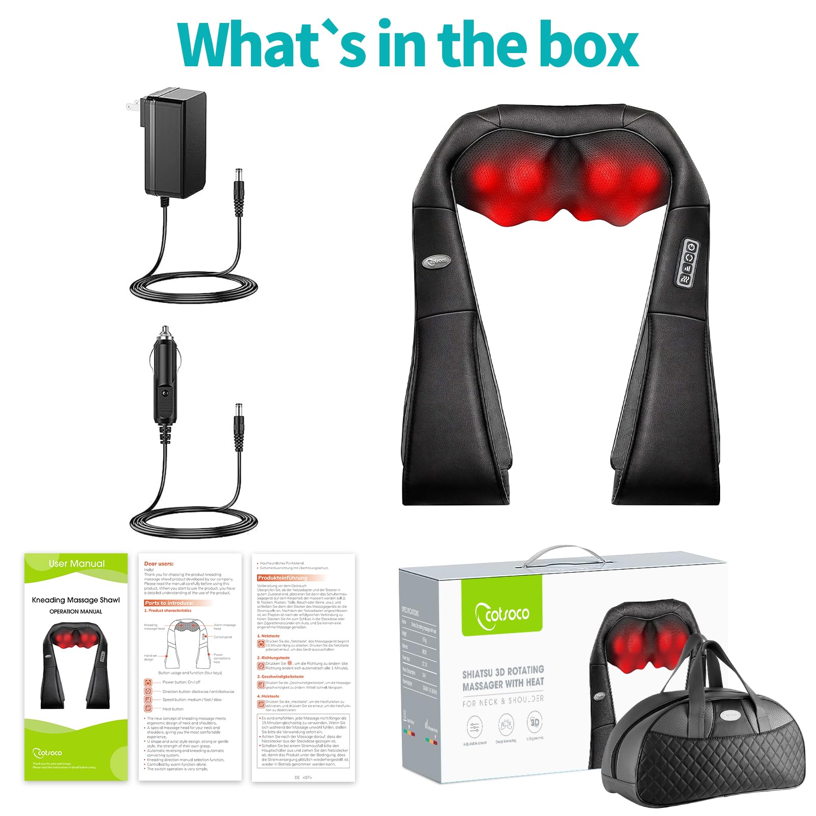 Merry & Bright Neck & Shoulder Massager – Deep Tissue with Heat