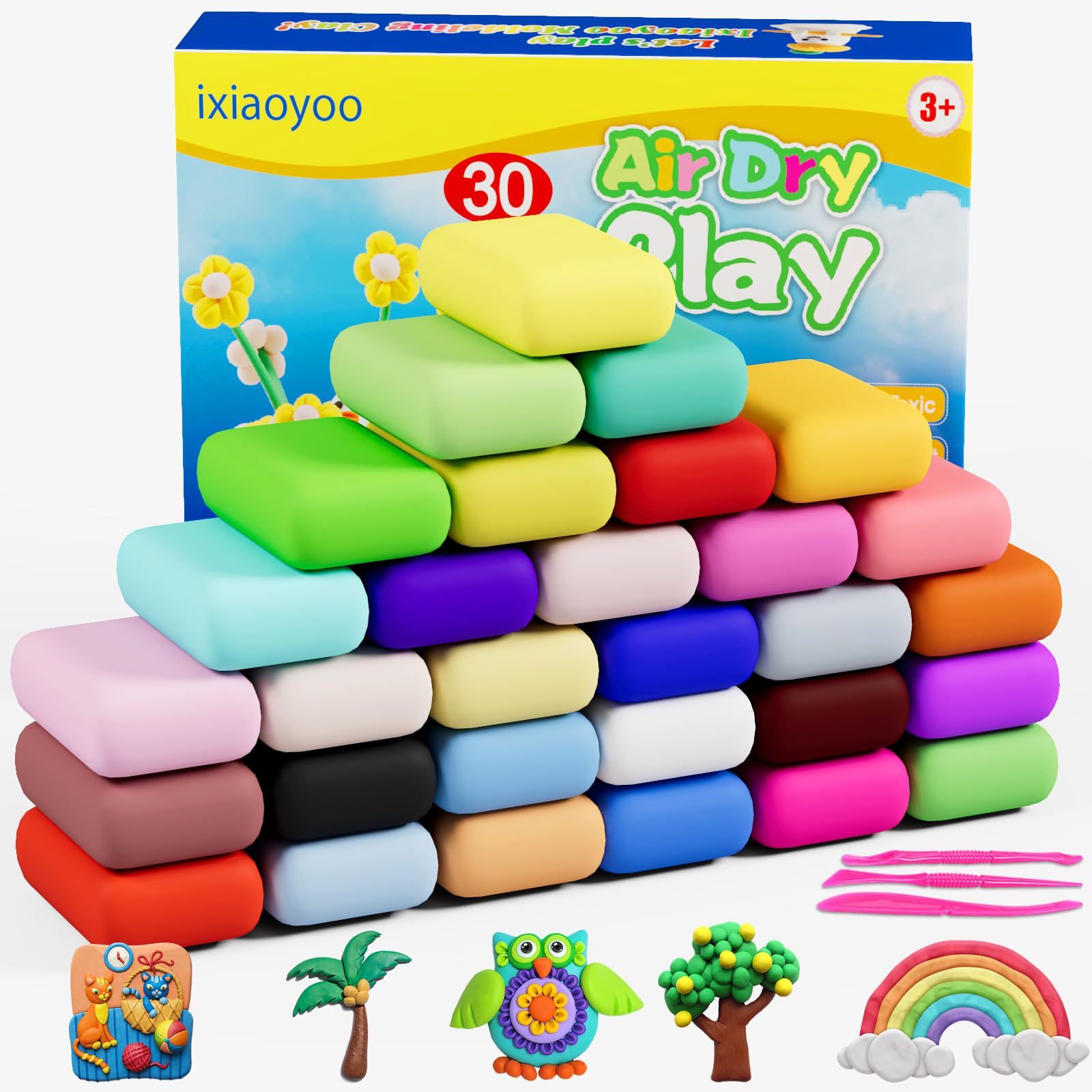 Merry & Bright  30-Color Modeling Clay Kit with Tools for Kids
