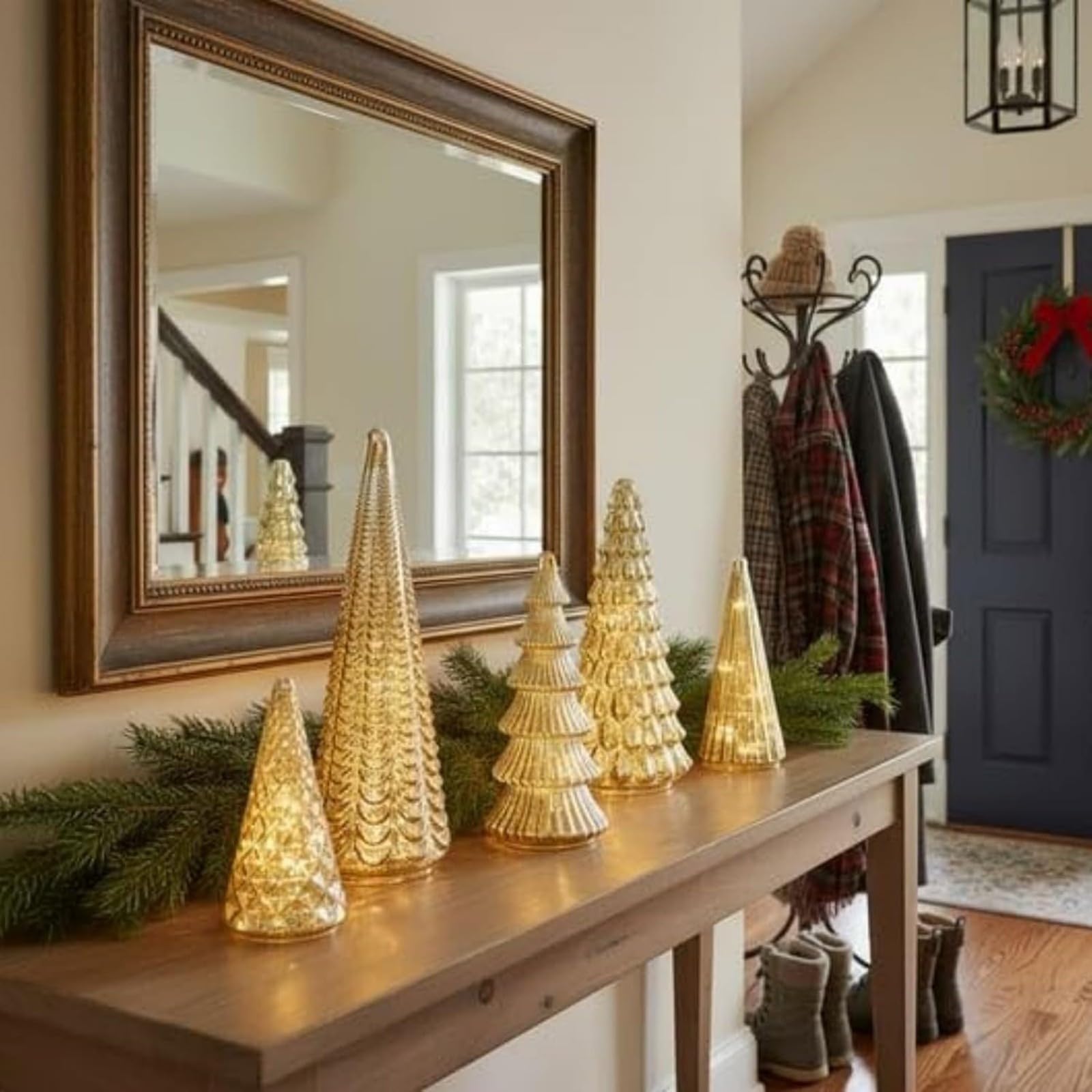 Merry & Bright: Light-Up Acrylic Christmas Tree Set (5 Pieces, 3.5”–14”)