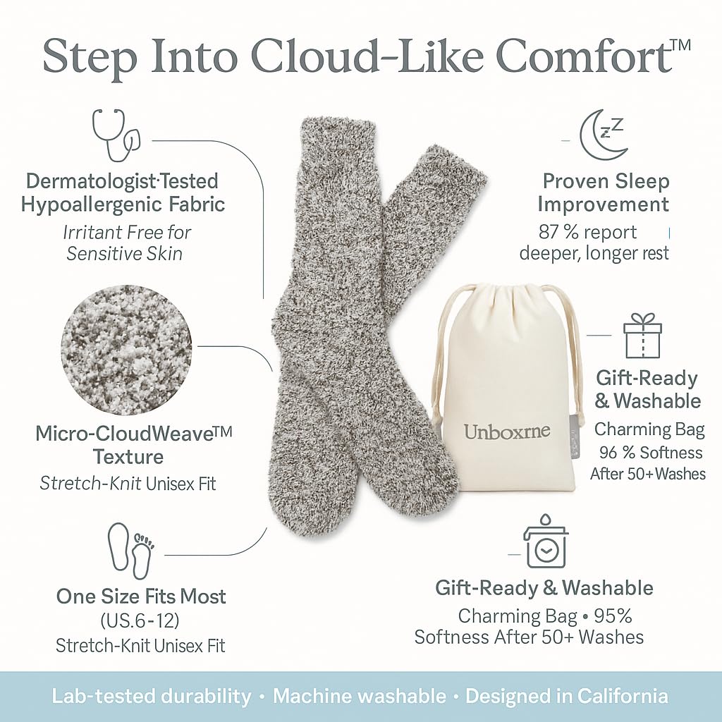 Merry & Bright Fluffy Fuzzy Cloud Socks for Men