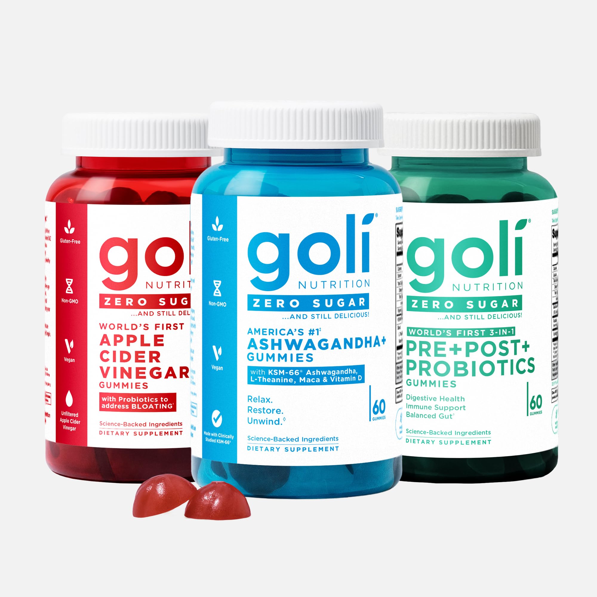 Merry & Bright Goli Zero Sugar Trio- World's First 3-in-1 Gummies