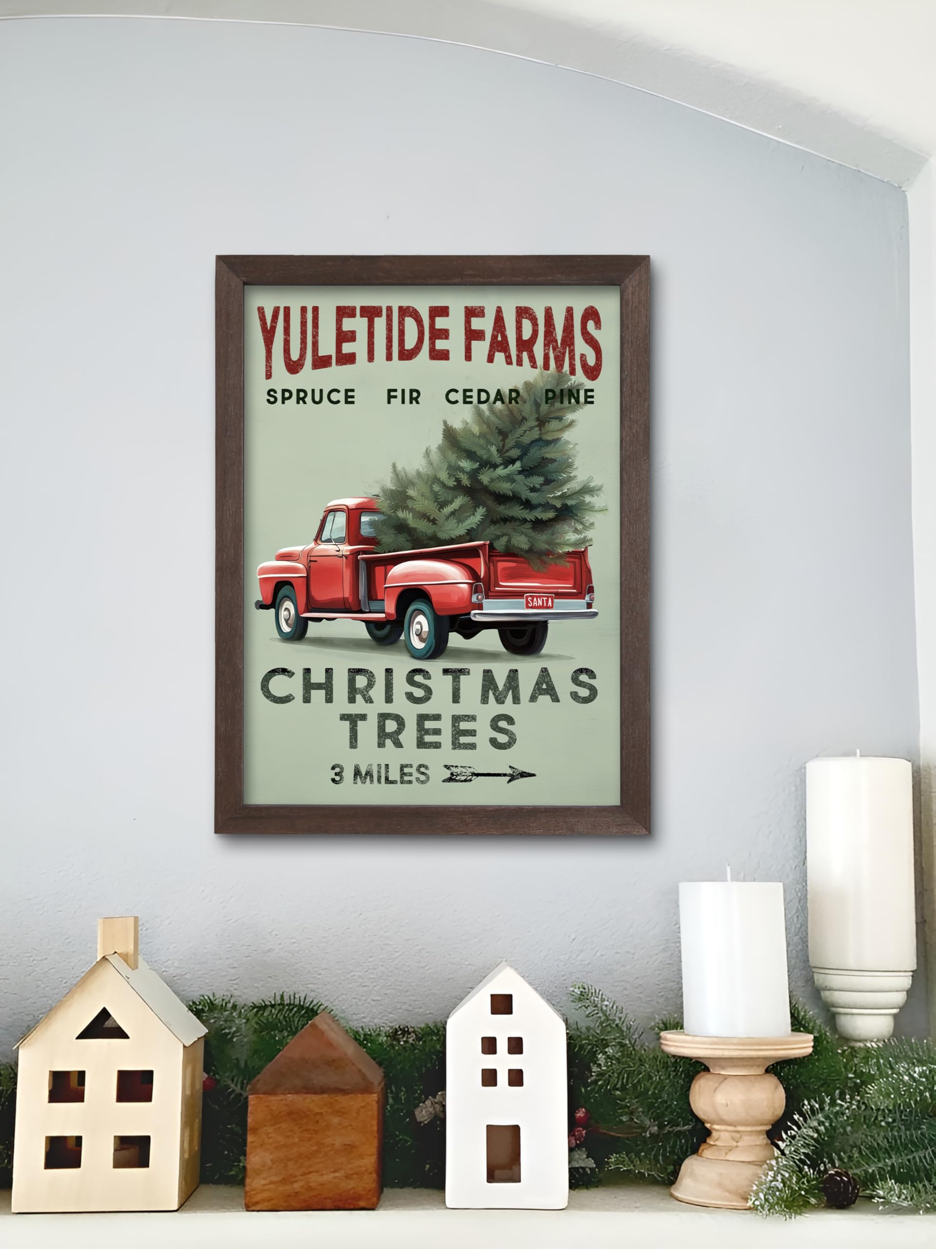 Merry & Bright: Walnut Christmas Farmhouse Wall Art – Switchable Prints
