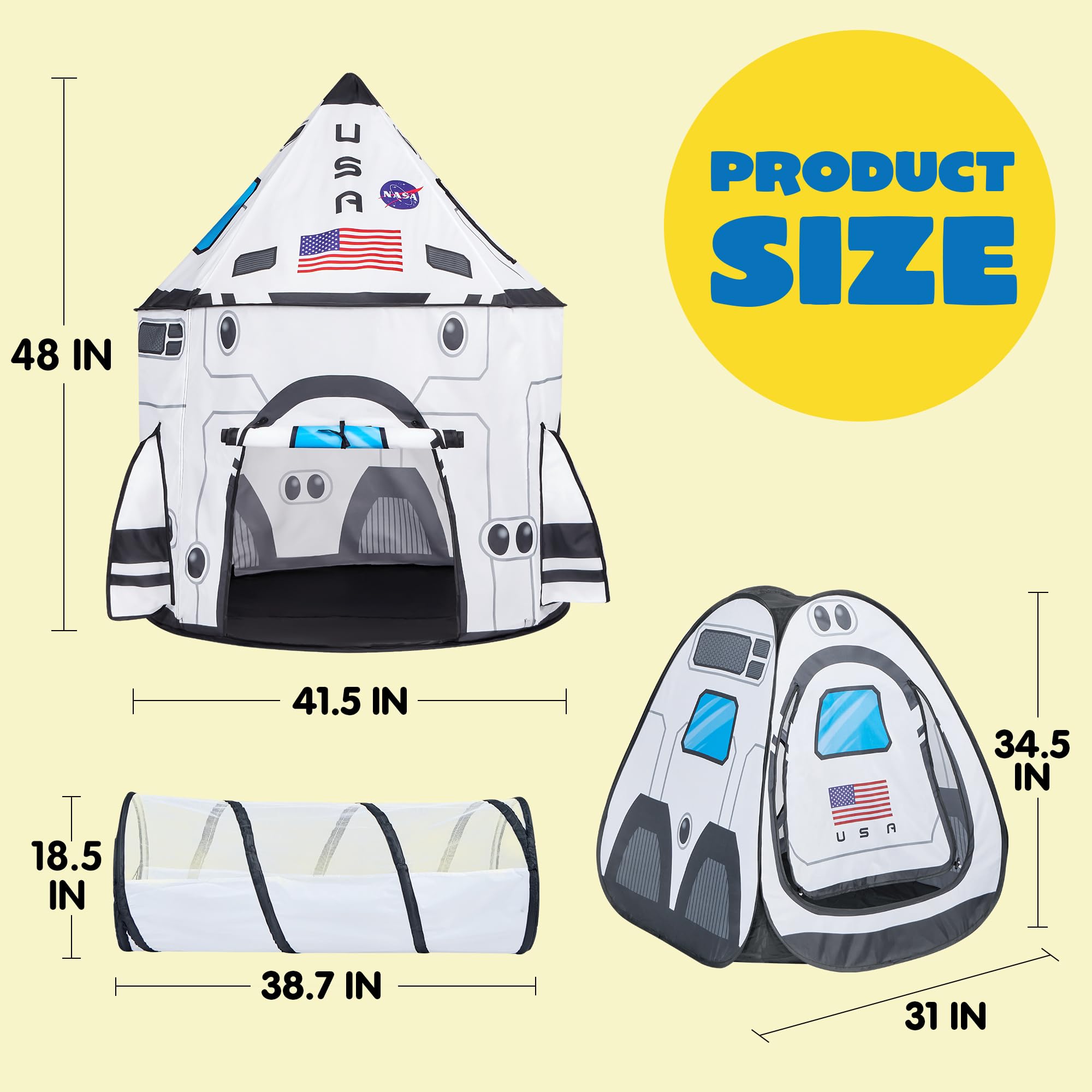 Merry and Bright Kids White Space Play Tent & Tunnel Set