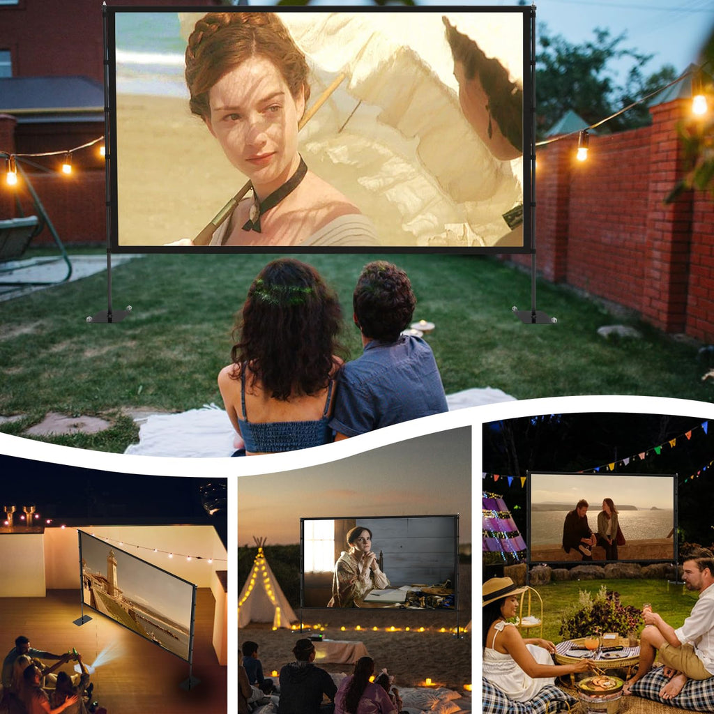 Merry & Bright Outdoor-Projector-Screen-with-Stand