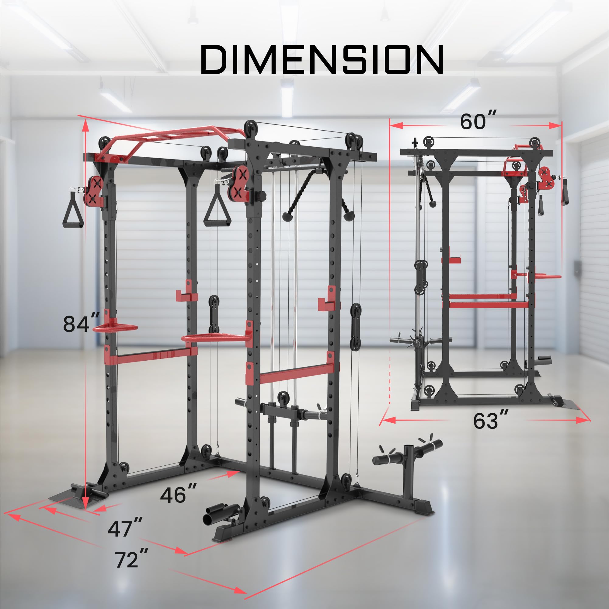 Merry & Bright: Heavy-Duty Squat Rack with Lat Pulldown & Accessories