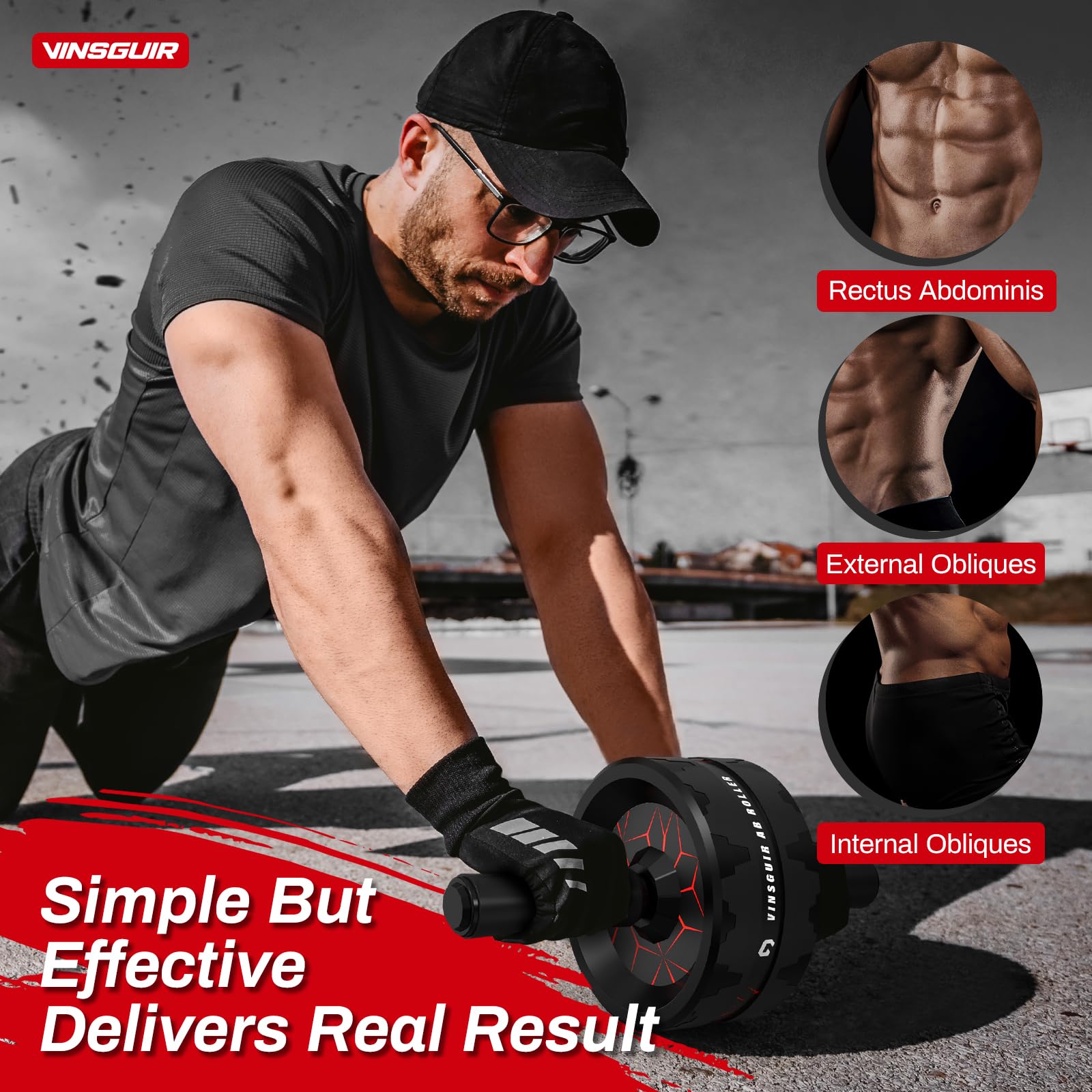 Merry & Bright Ab Roller Wheel, Abs Workout Equipment for Abdominal & Core Strength