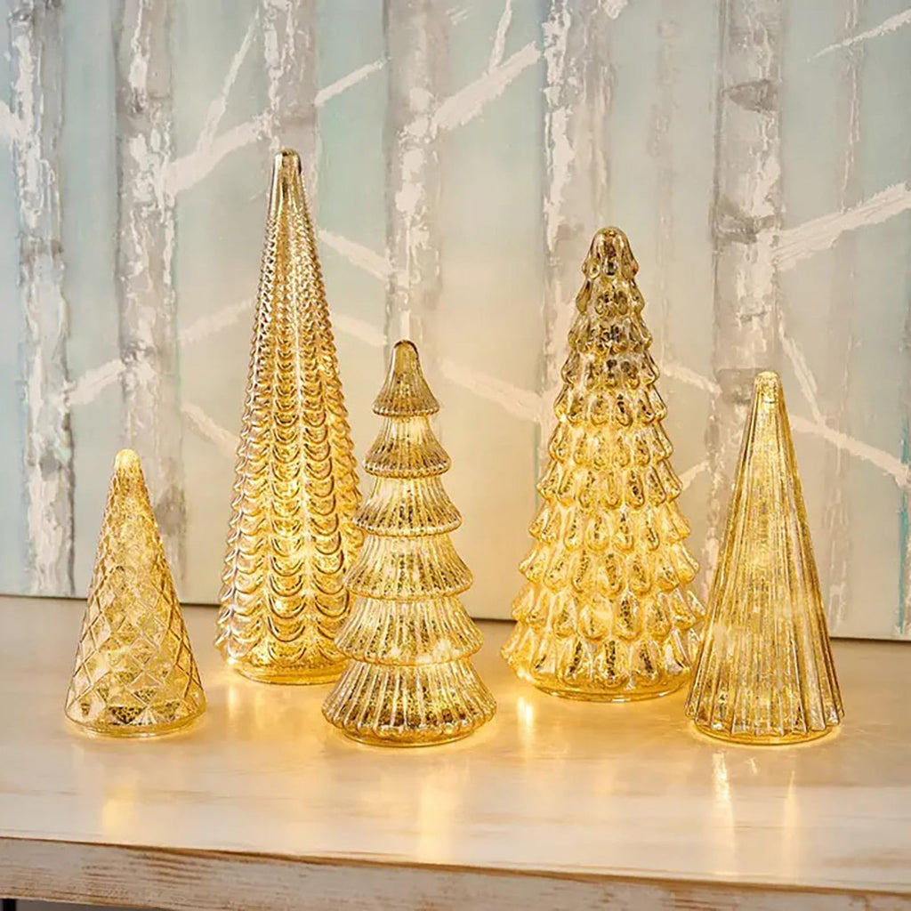 Merry & Bright: Light-Up Acrylic Christmas Tree Set (5 Pieces, 3.5”–14”)