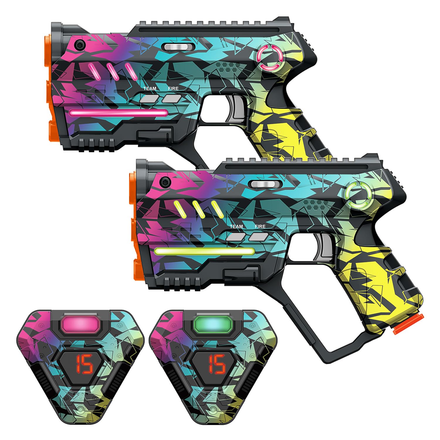 Merry and Bright 2-Pack Cyberpunk Laser Tag Gun & Vest Set – Black