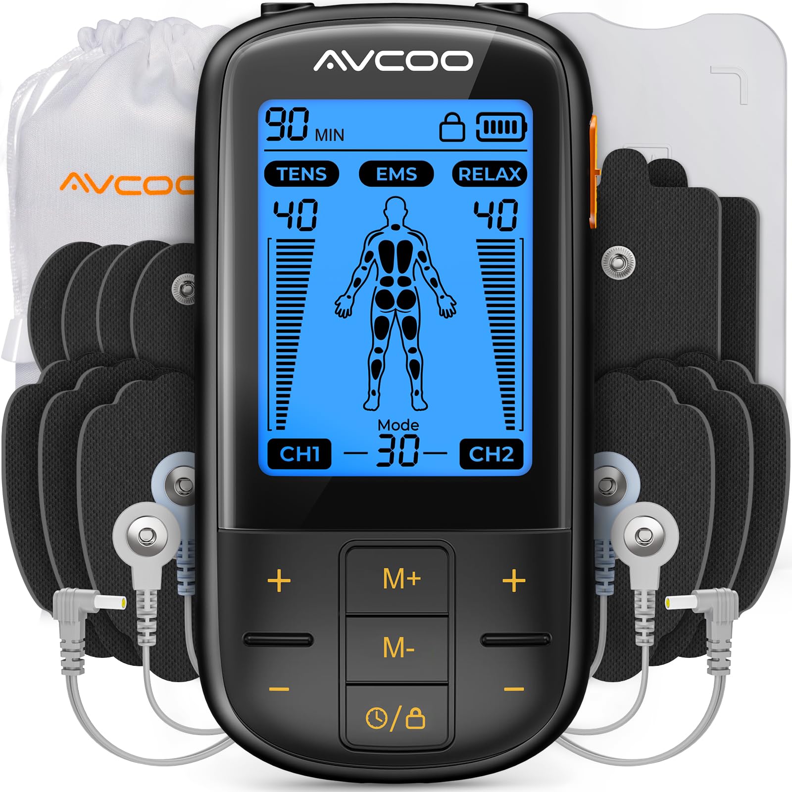 Merry & Bright 3-in-1 TENS & EMS Muscle Stimulator – Rechargeable Dual-Channel Device