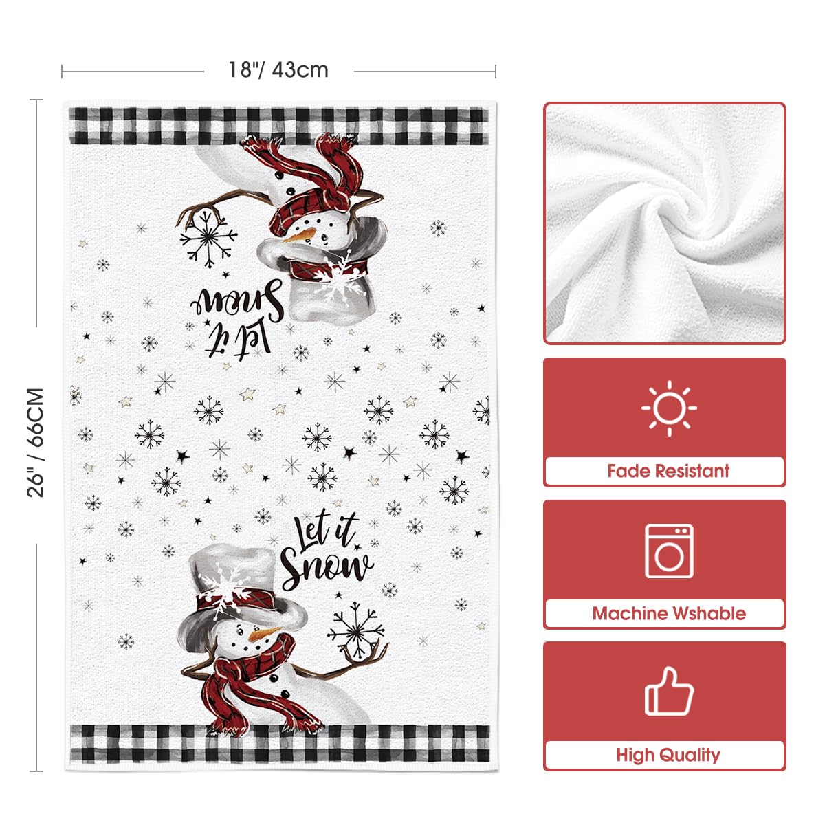 Merry & Bright: Black & Beige Christmas Kitchen Dish Towels – 2-Piece Holiday Set
