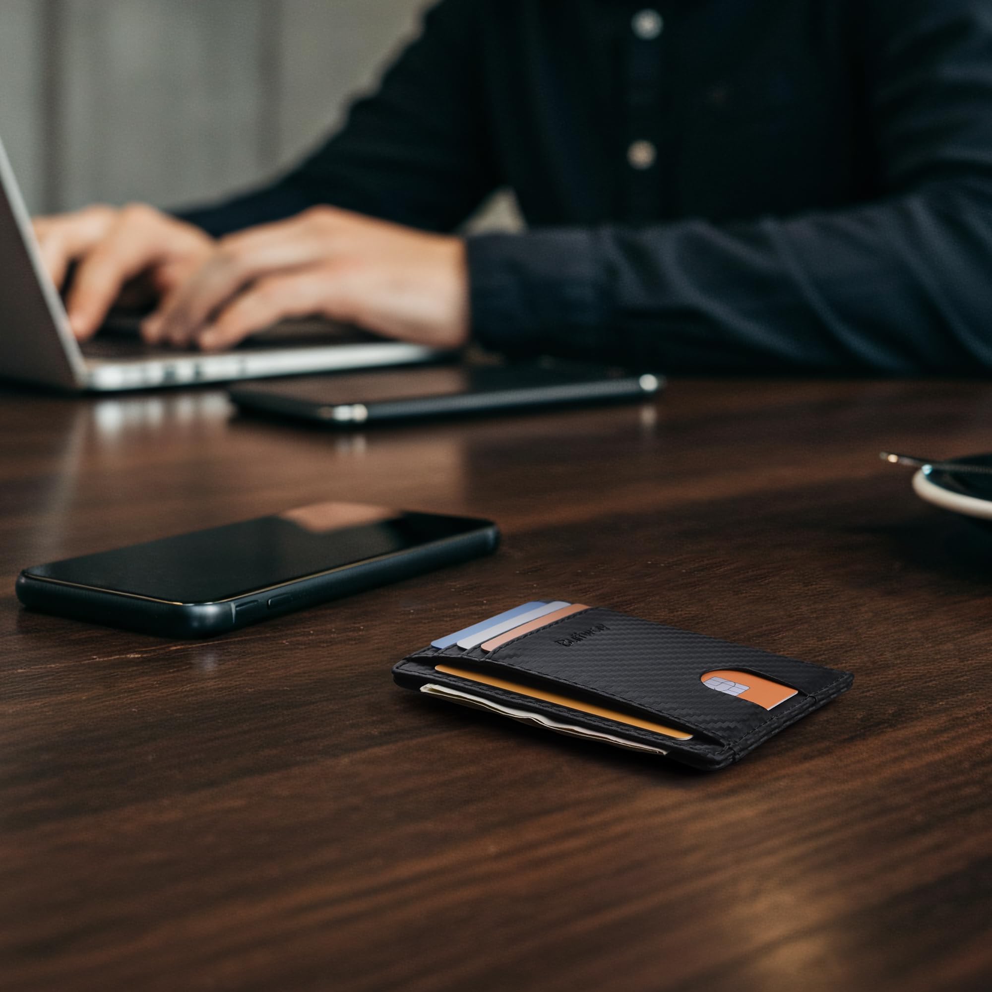 Merry & Bright Minimalist Front Pocket RFID Blocking Leather Wallets
