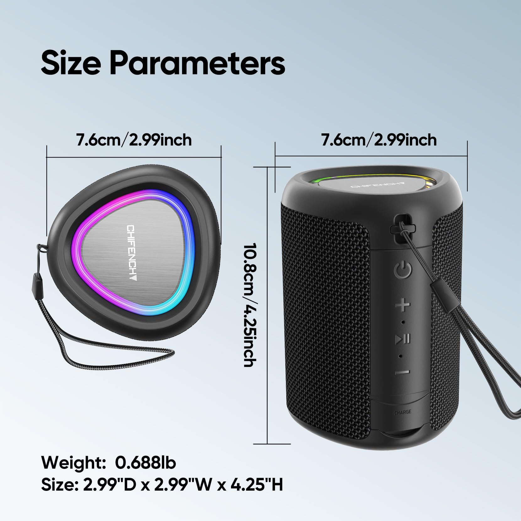 Merry & Bright Portable Bluetooth Speaker with Lights