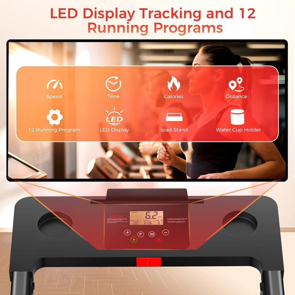 Merry & Bright: Foldable Home Treadmill – 3.0HP Quiet Walking & Running Pad