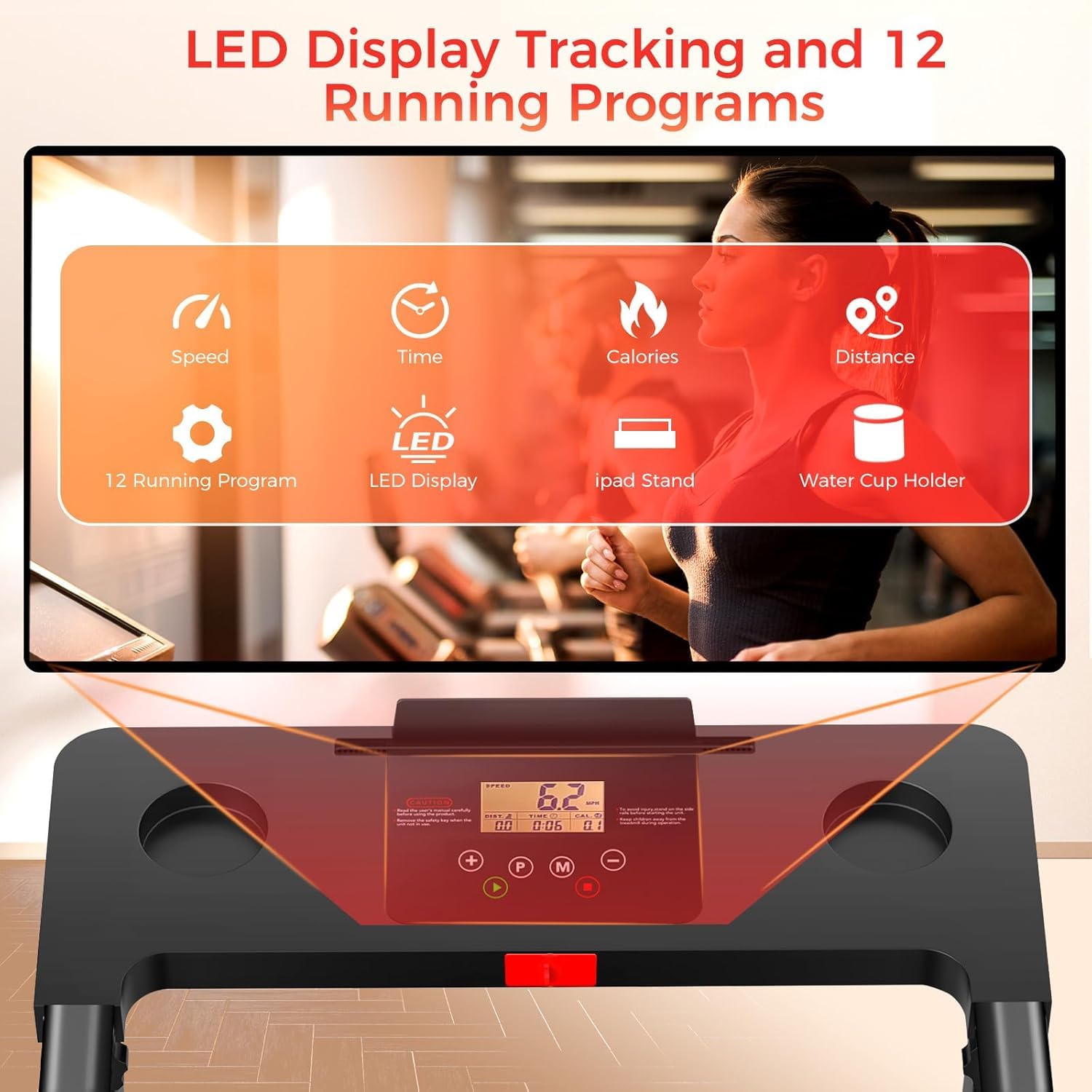 Merry & Bright: Foldable Home Treadmill – 3.0HP Quiet Walking & Running Pad