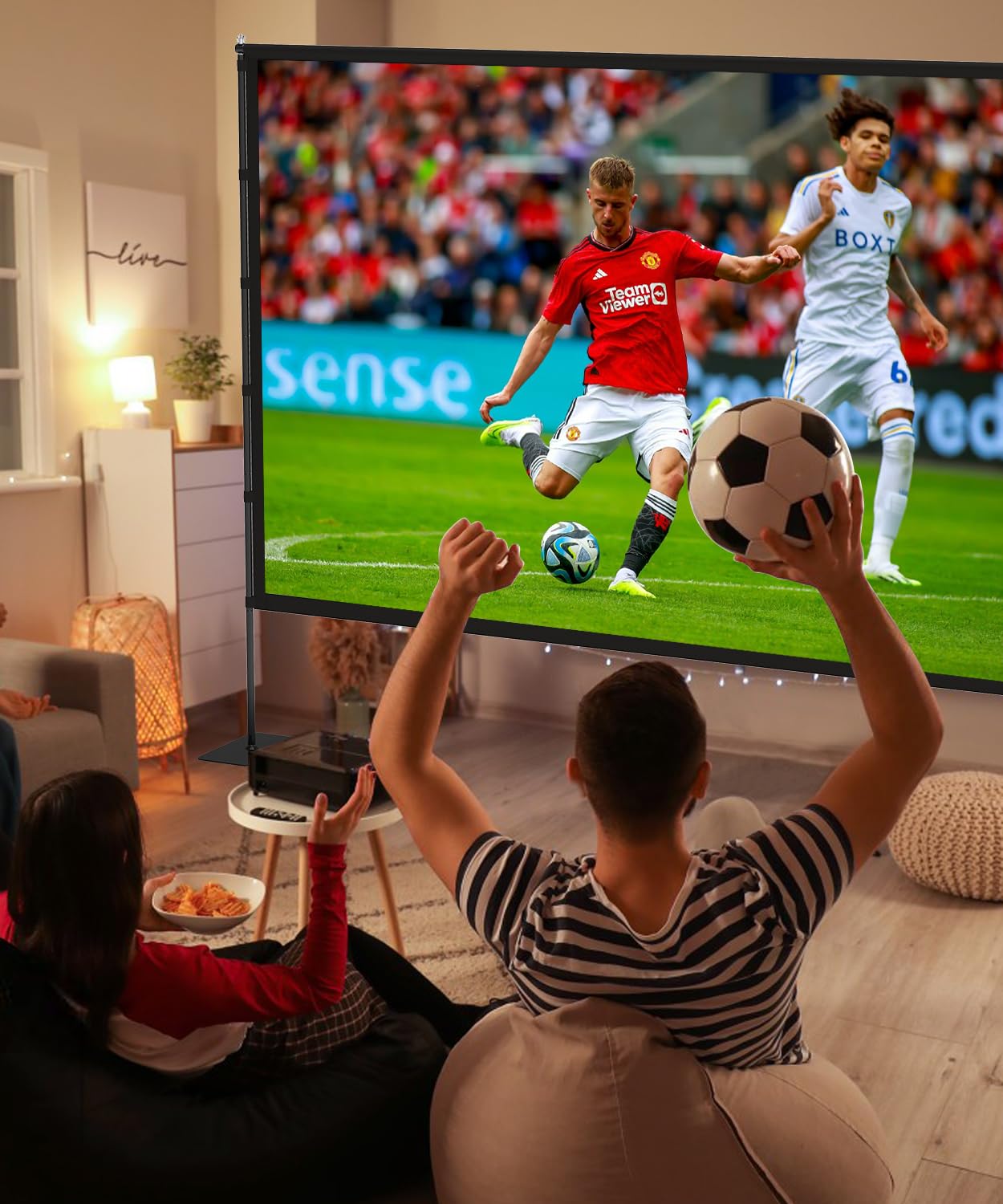 Merry & Bright Outdoor-Projector-Screen-with-Stand