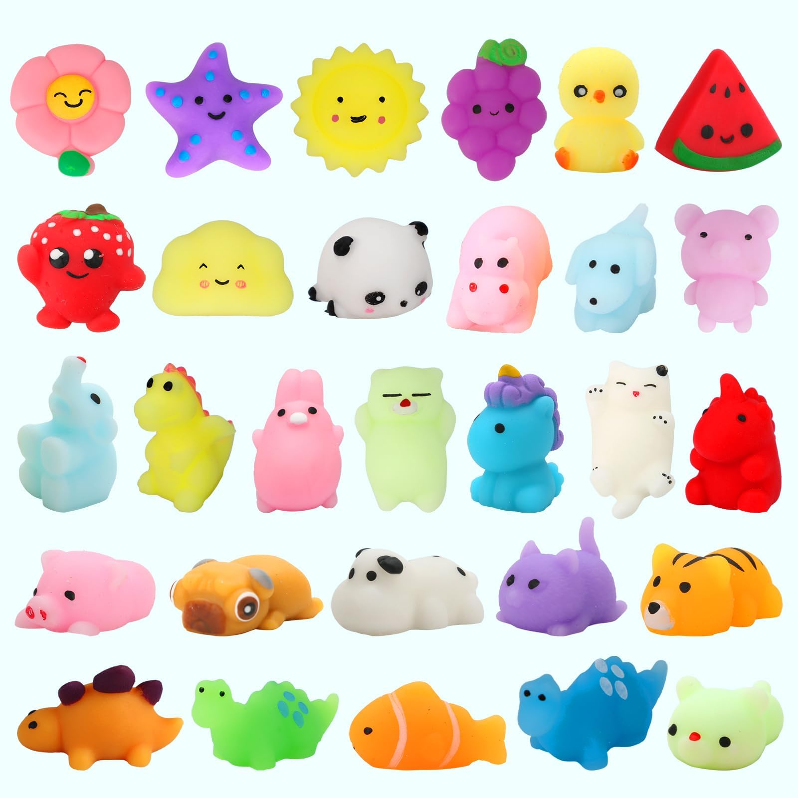 Merry and Bright Mantyplay 30-Piece Kawaii Squishy Toy Set – Fun Sensory Toys for Kids