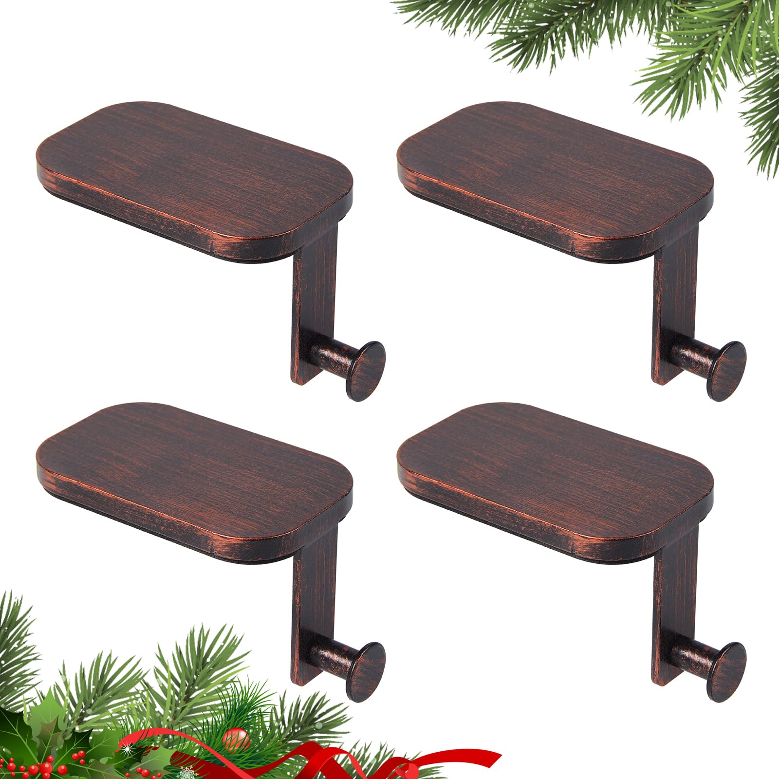 Merry & Bright Stocking Holders for Mantel Set 4
