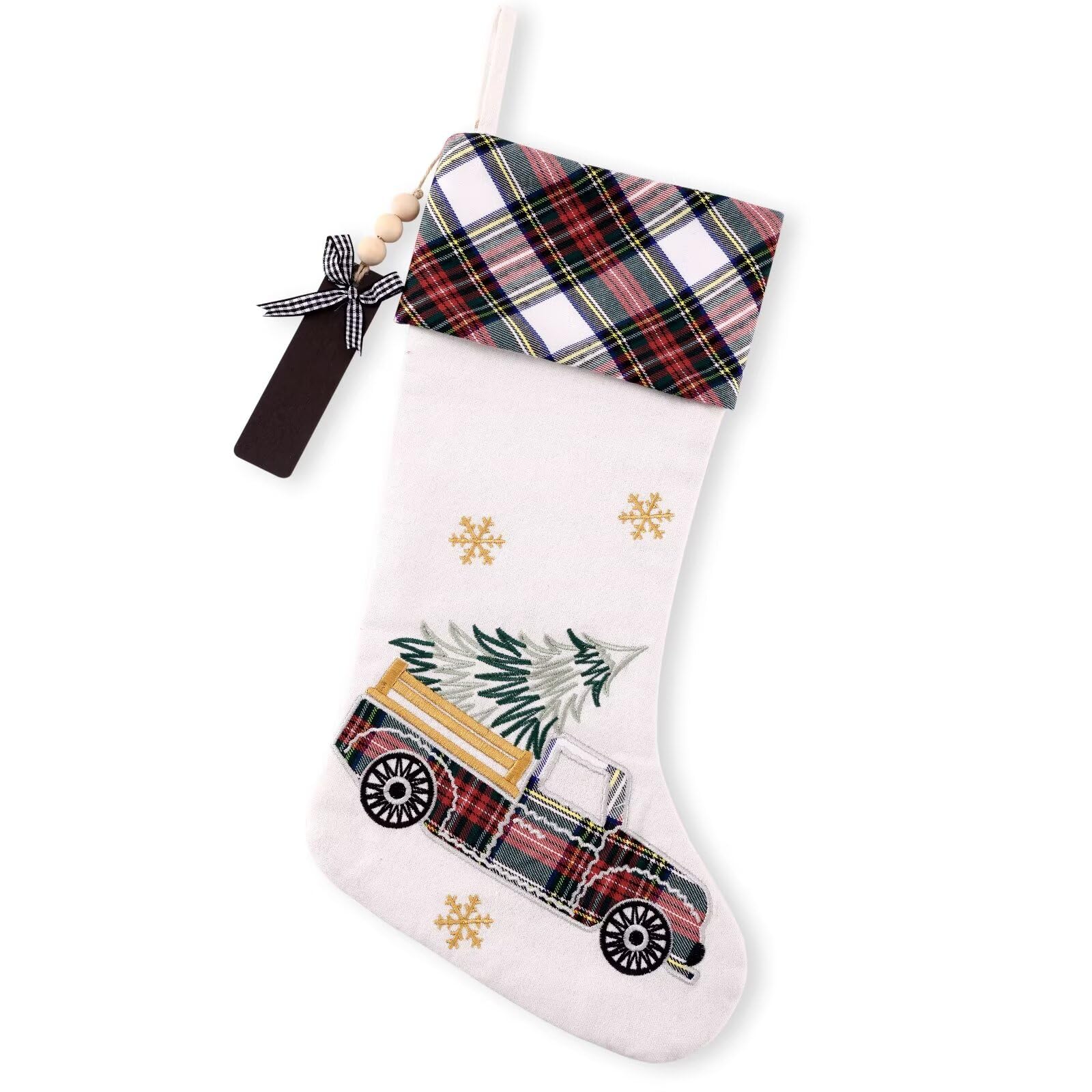 Merry & Bright Embroidered Christmas Stocking