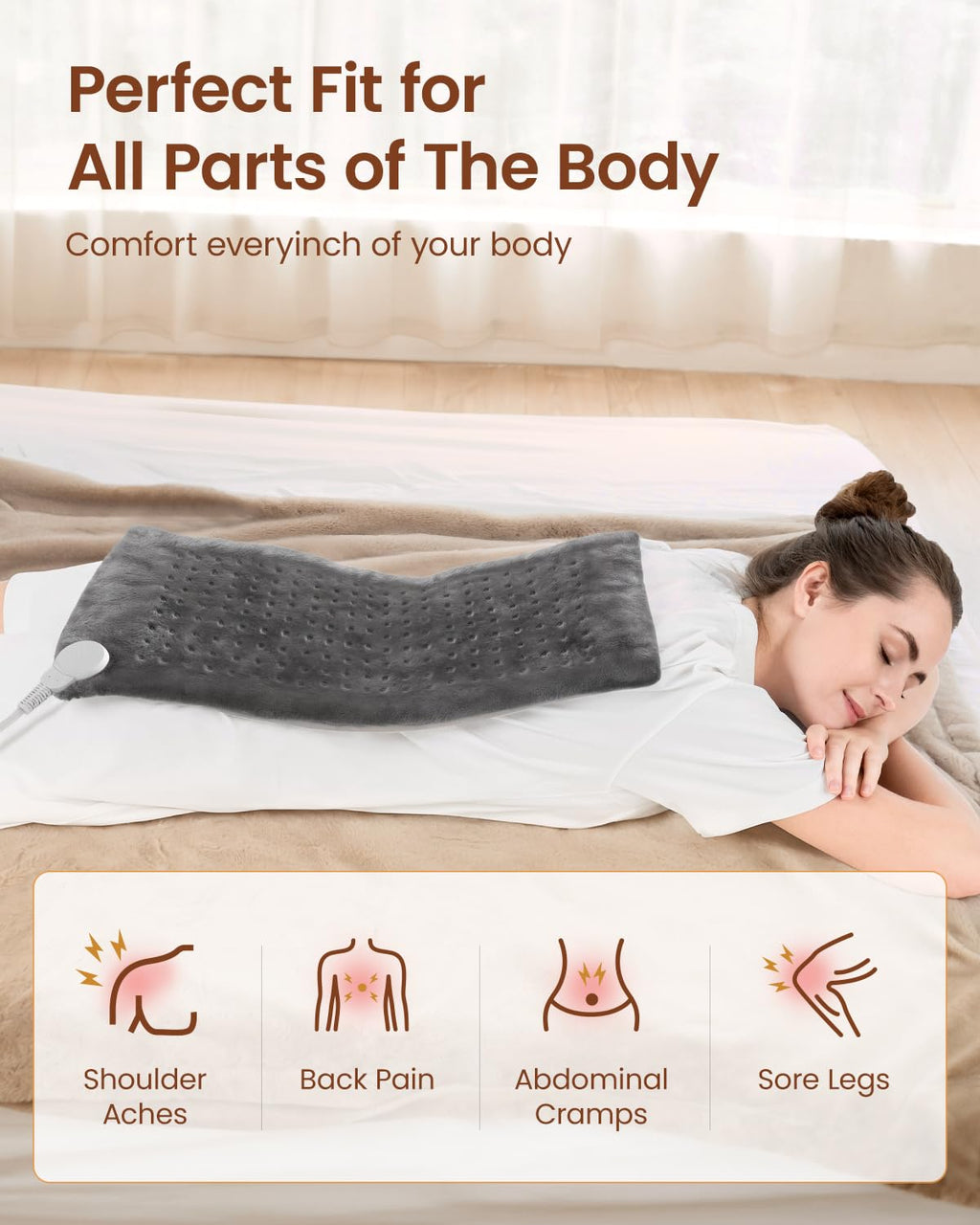 Merry & Bright X-Large Fast Heating Pad – 10-Setting Neck & Back Relief