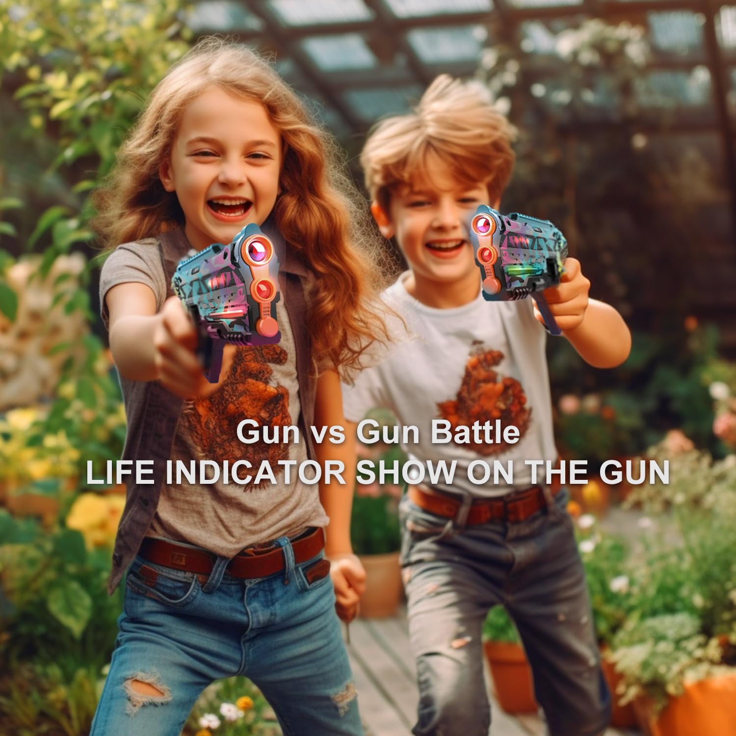Merry and Bright 2-Pack Cyberpunk Laser Tag Gun & Vest Set – Black
