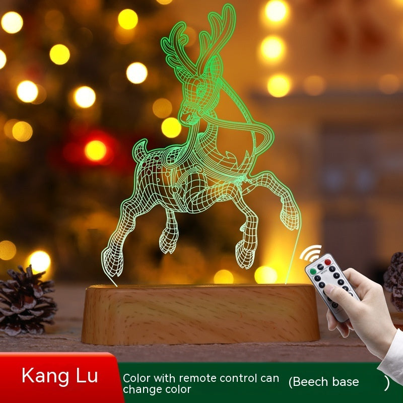 Merry & Bright Christmas Decoration 3D Lamp Acrylic LED Night Light
